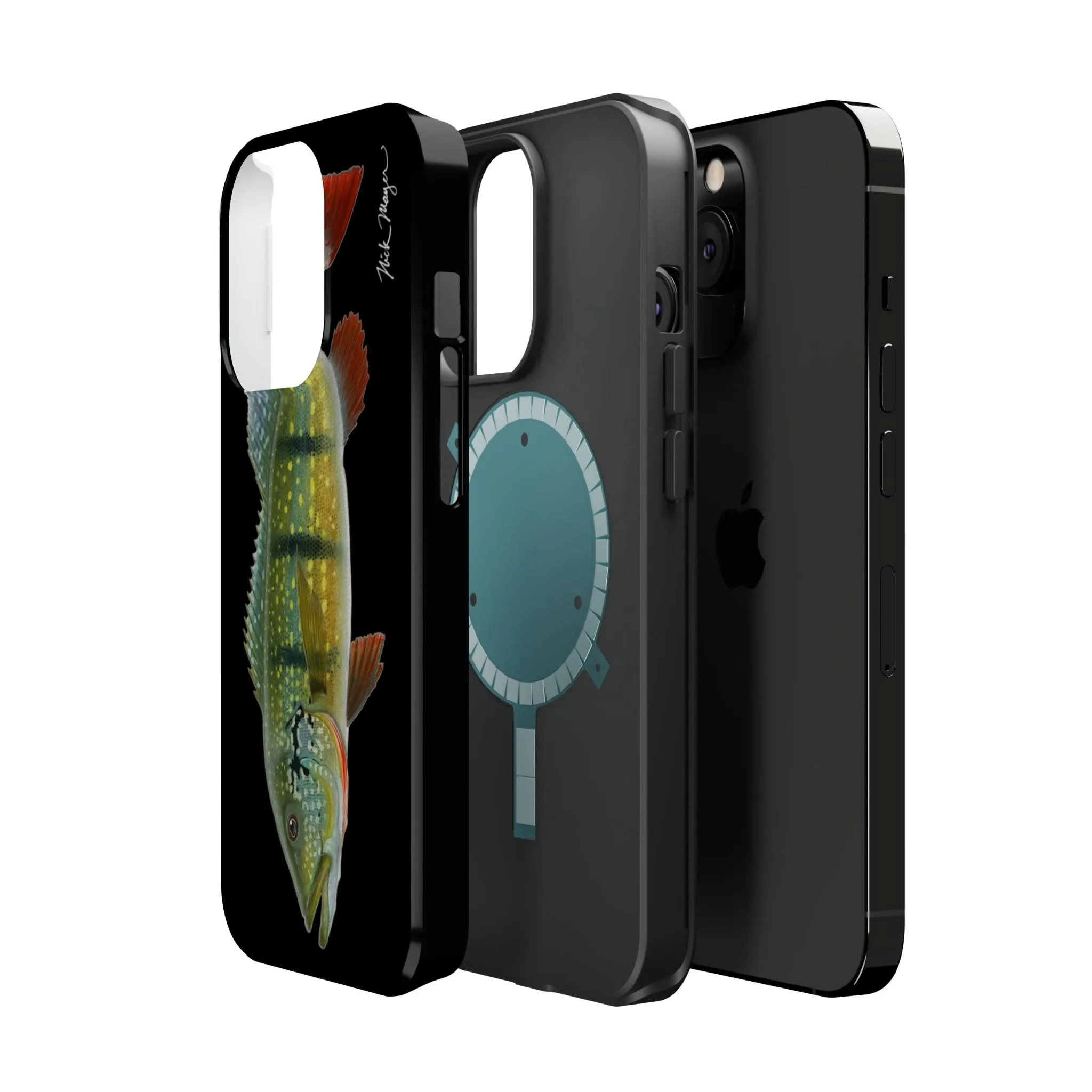 Peacock Bass MagSafe Black iPhone Case