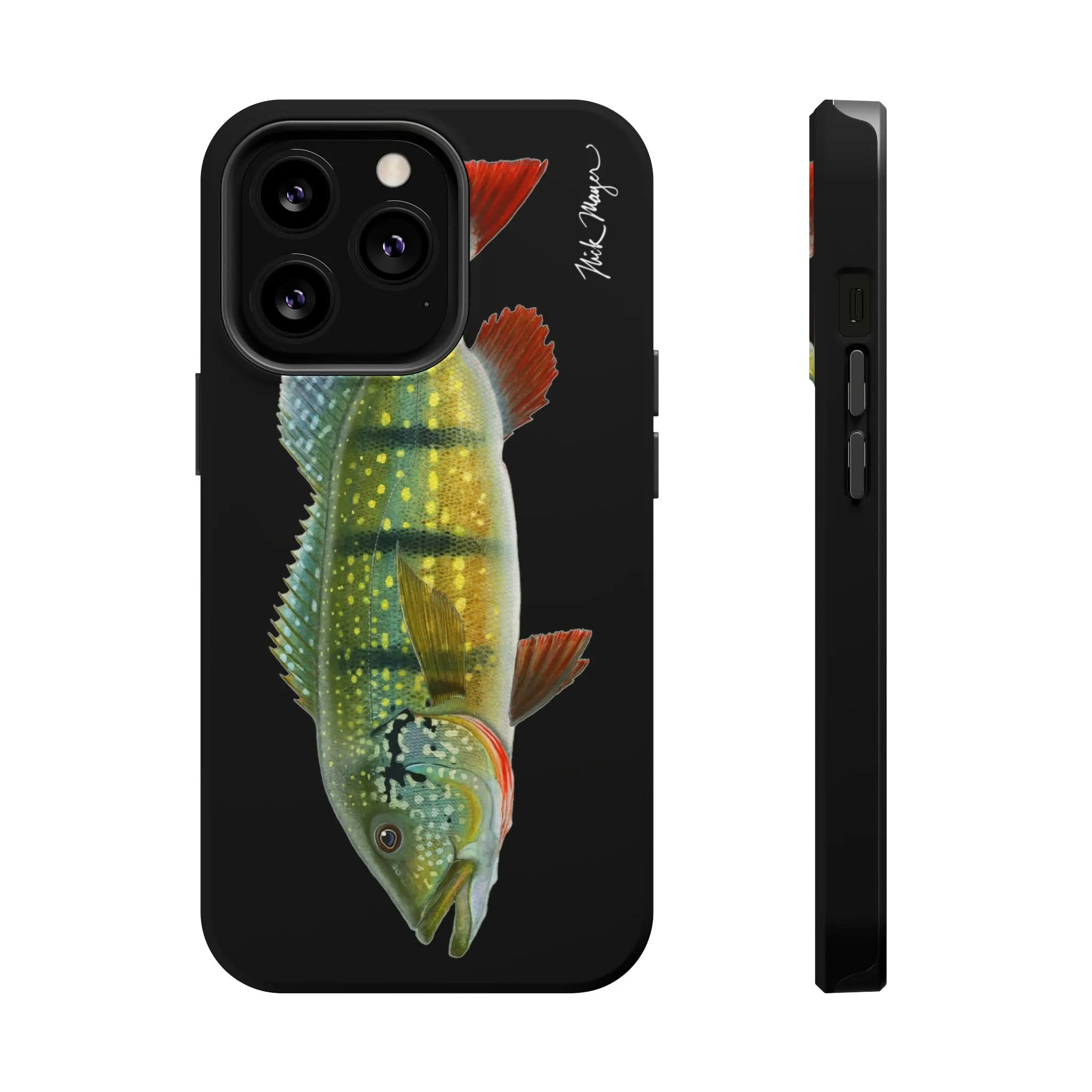 Peacock Bass MagSafe Black iPhone Case