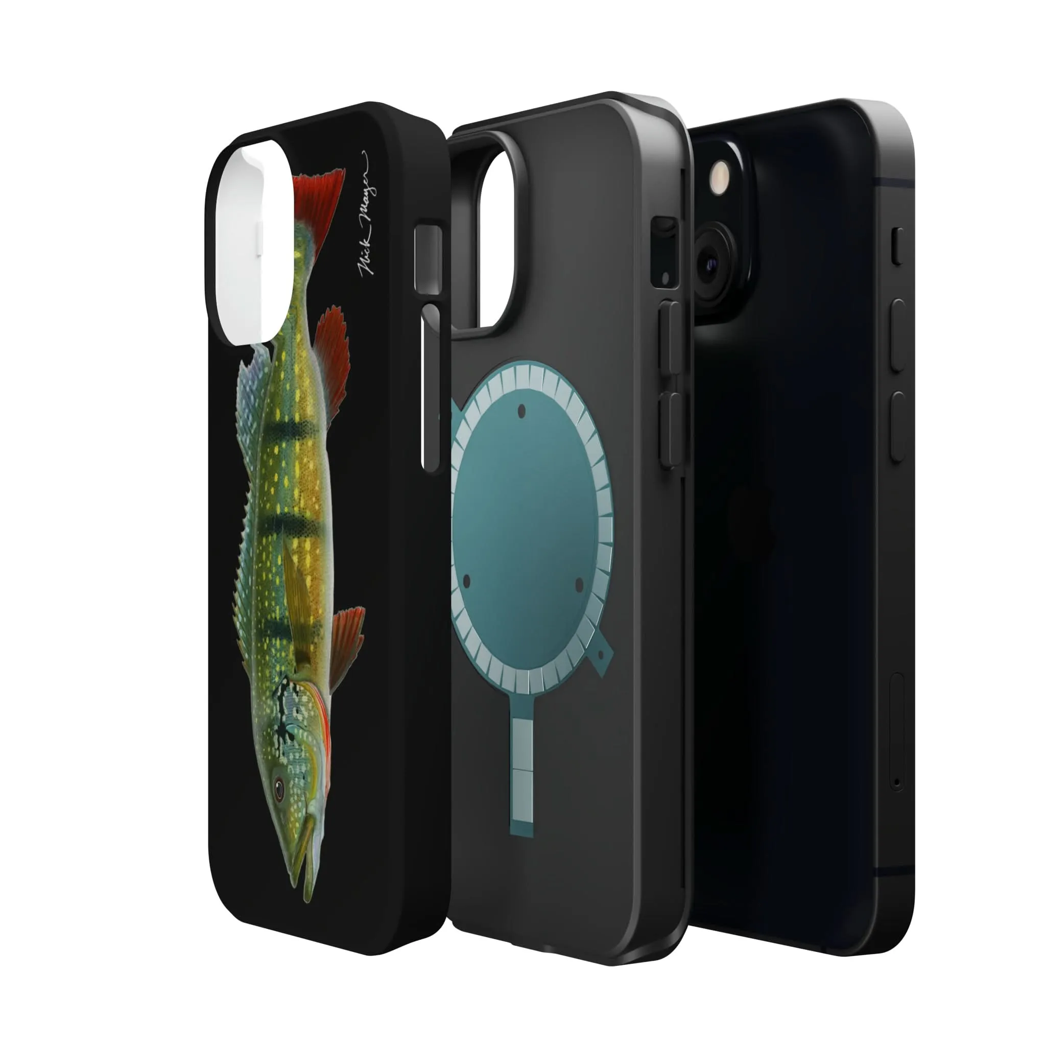 Peacock Bass MagSafe Black iPhone Case