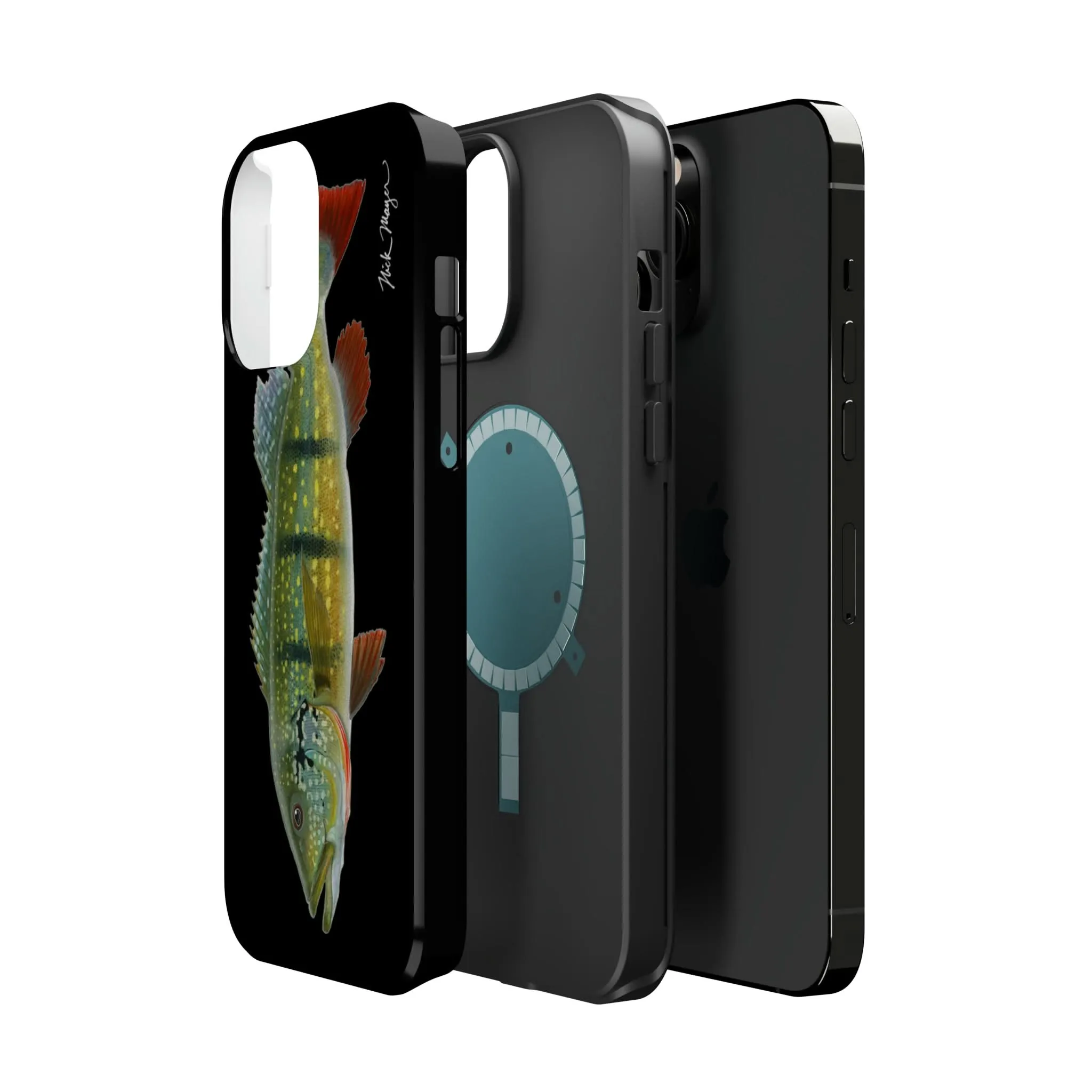 Peacock Bass MagSafe Black iPhone Case