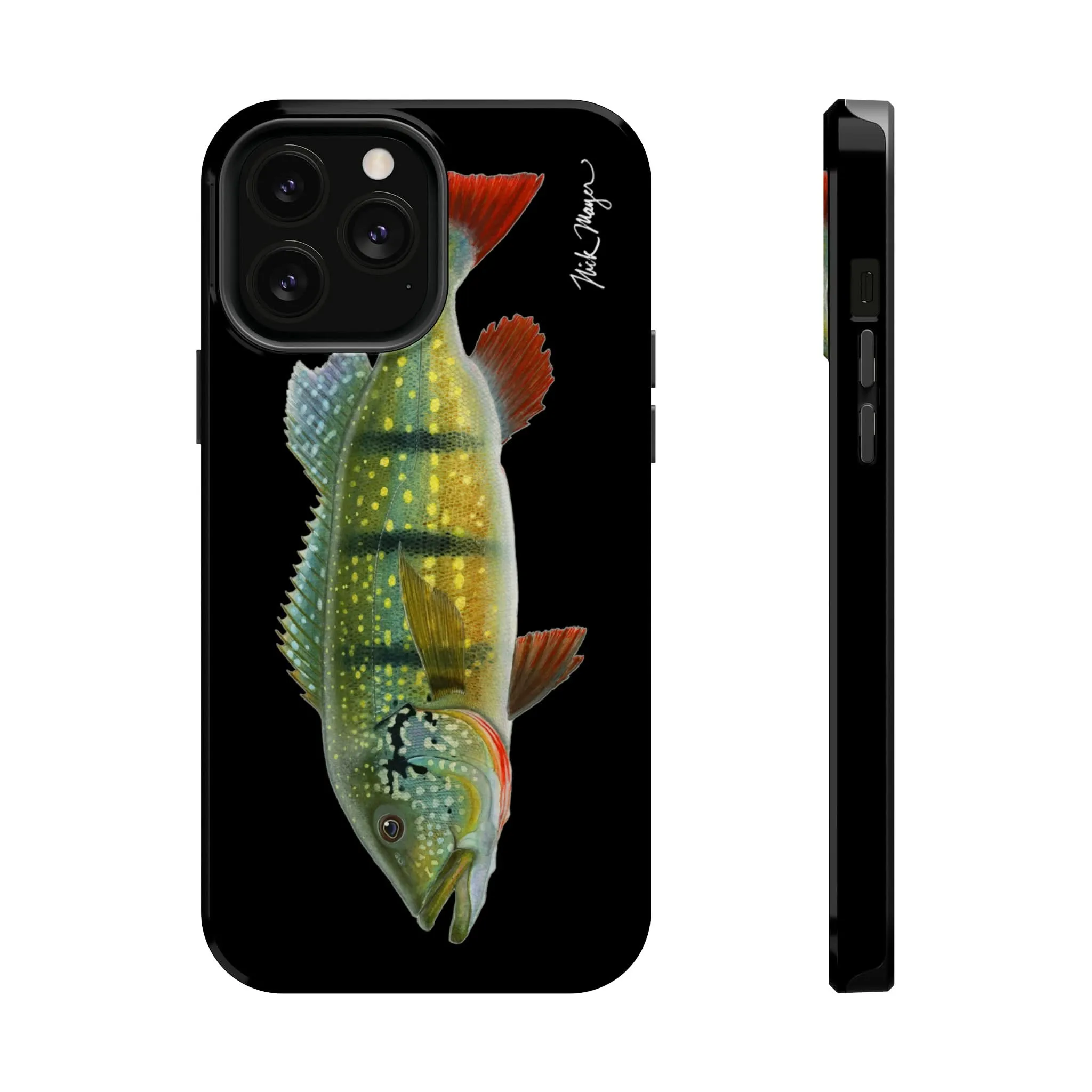 Peacock Bass MagSafe Black iPhone Case