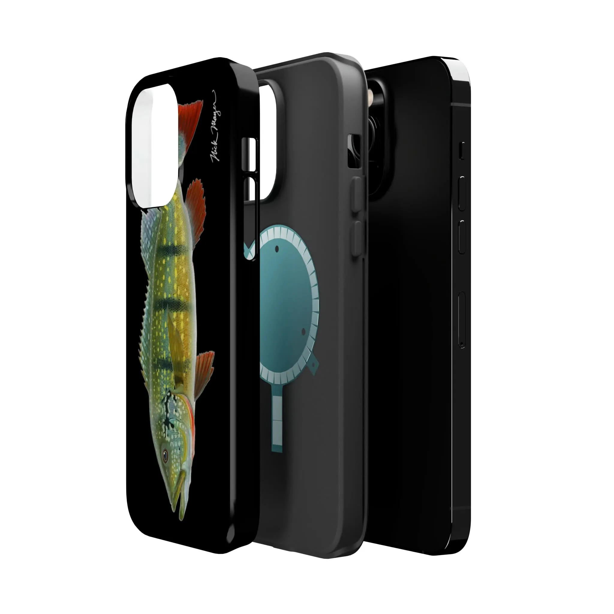 Peacock Bass MagSafe Black iPhone Case