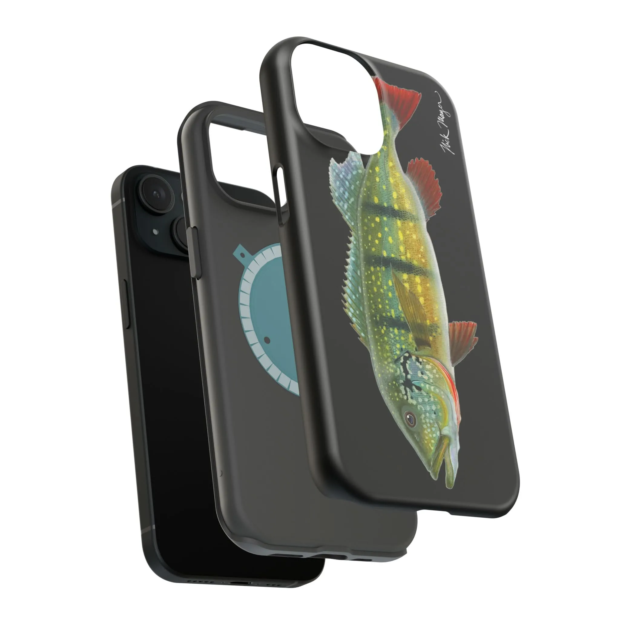 Peacock Bass MagSafe Black iPhone Case