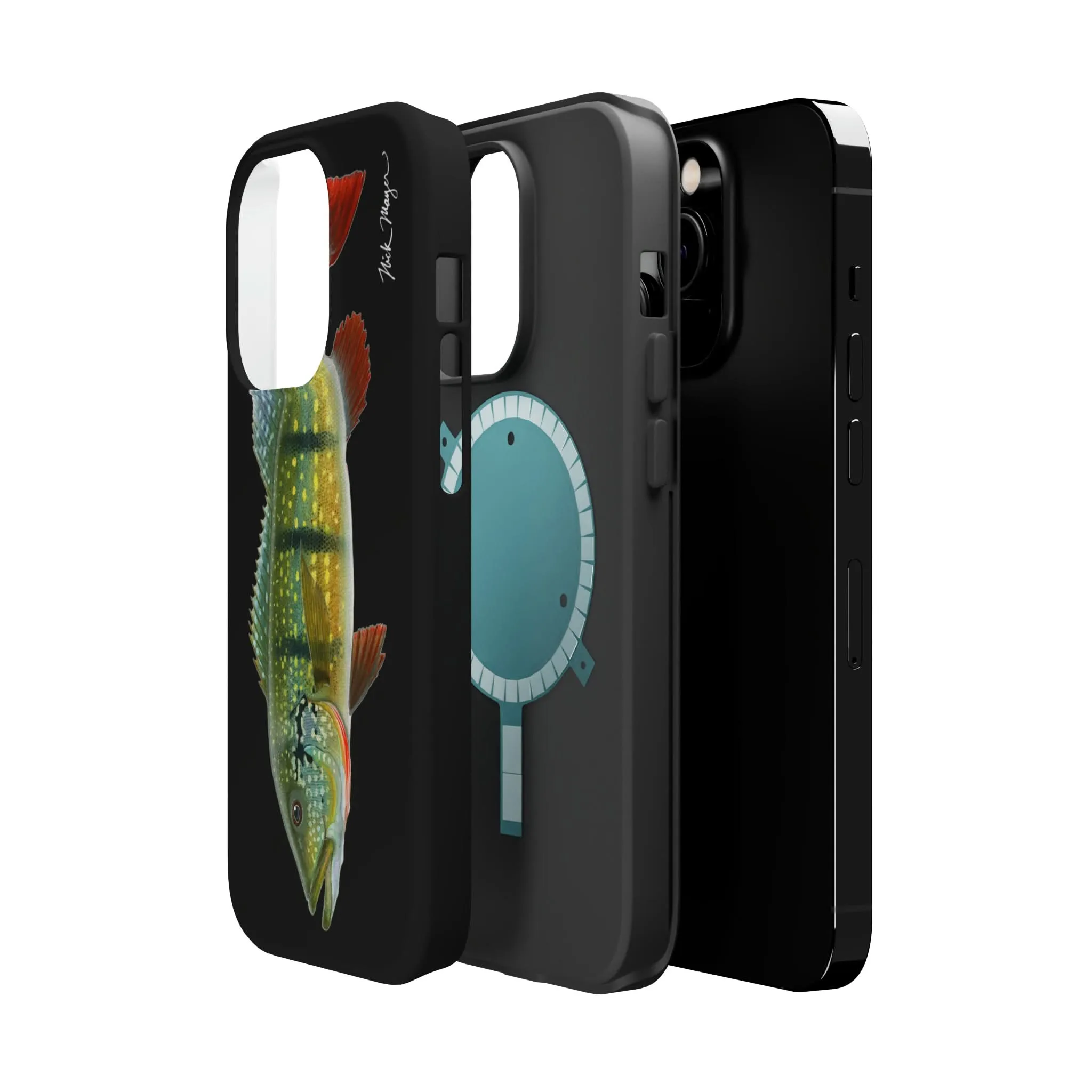 Peacock Bass MagSafe Black iPhone Case