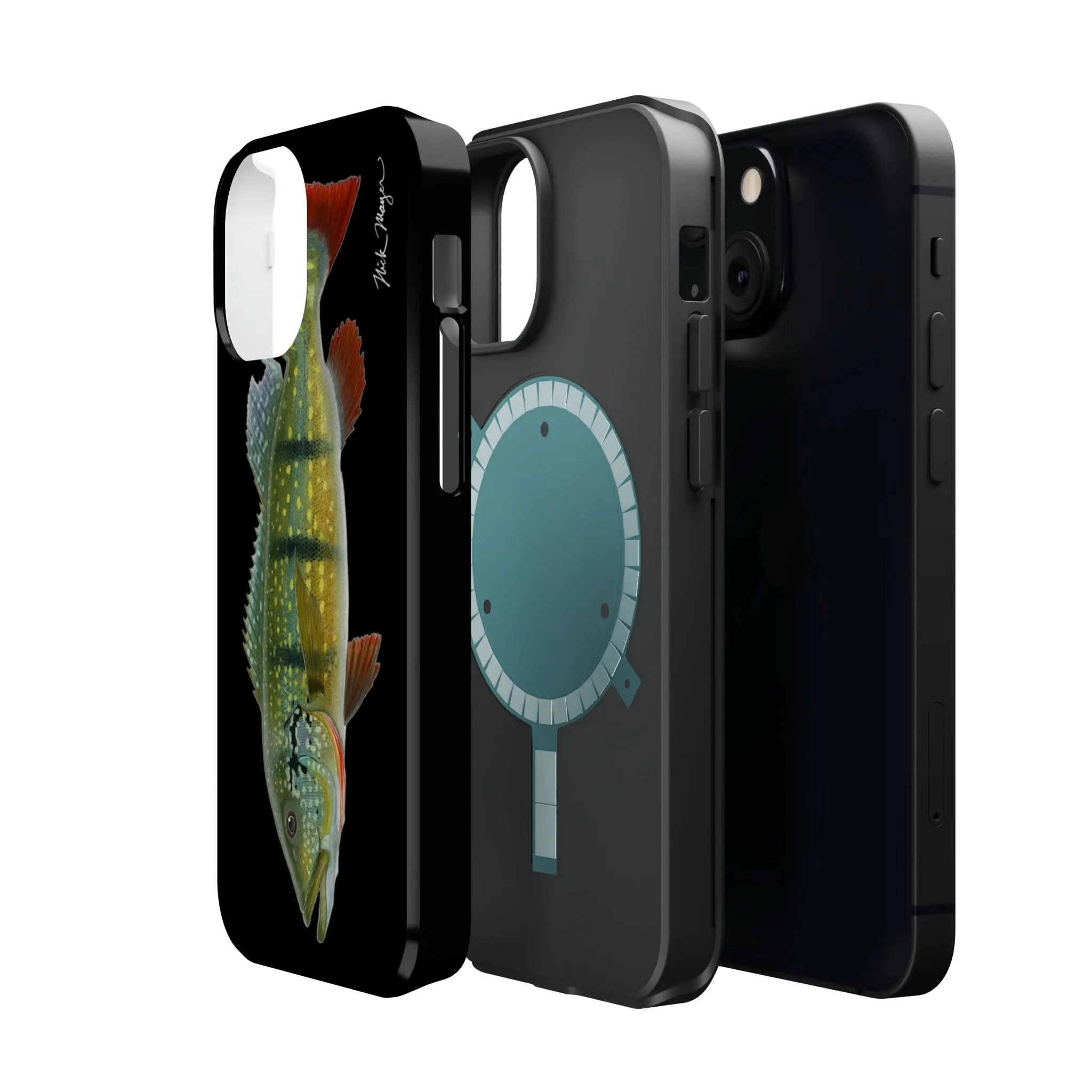 Peacock Bass MagSafe Black iPhone Case