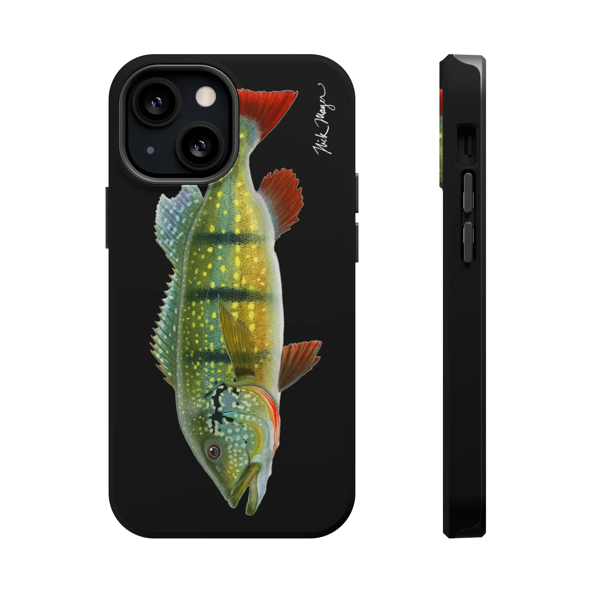 Peacock Bass MagSafe Black iPhone Case