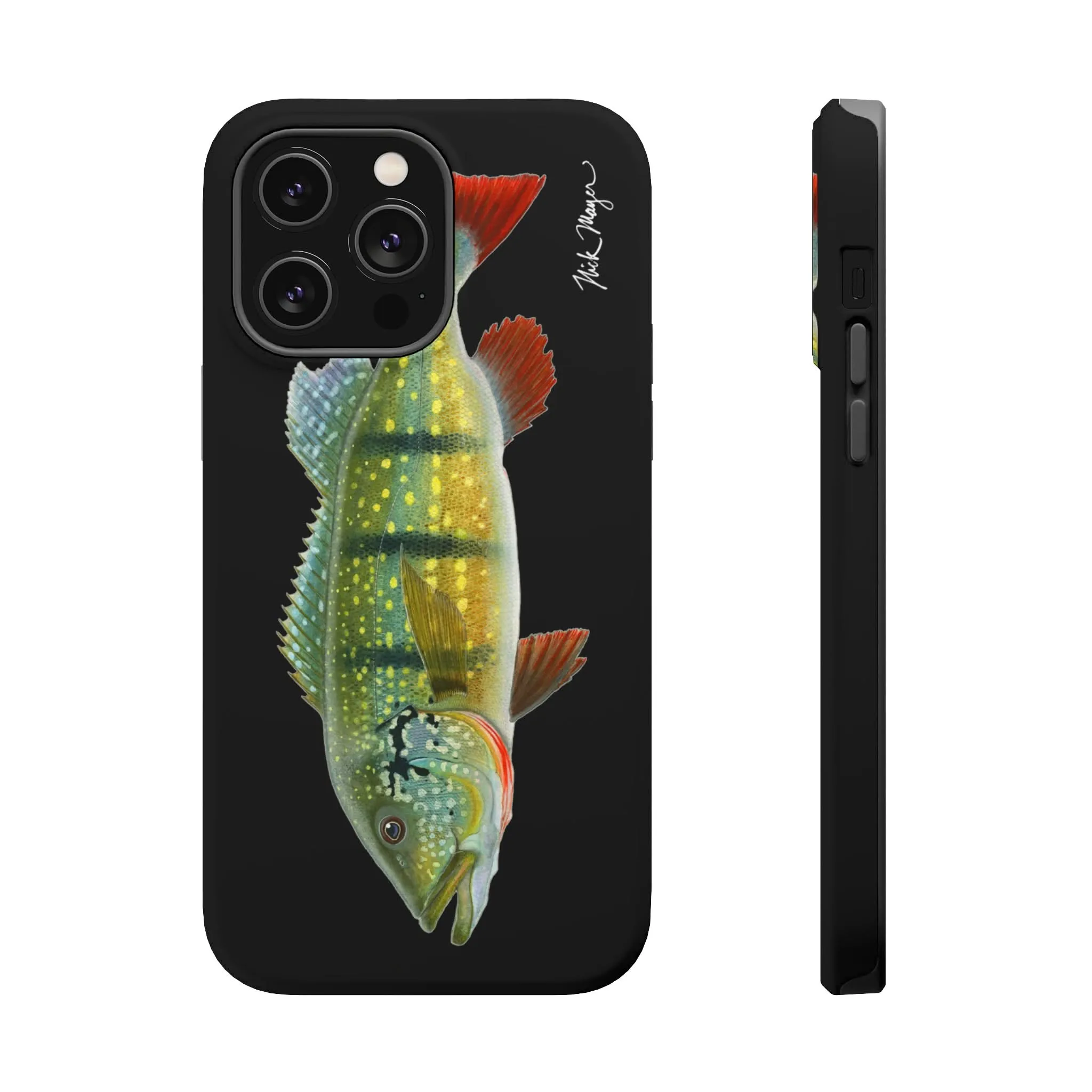 Peacock Bass MagSafe Black iPhone Case