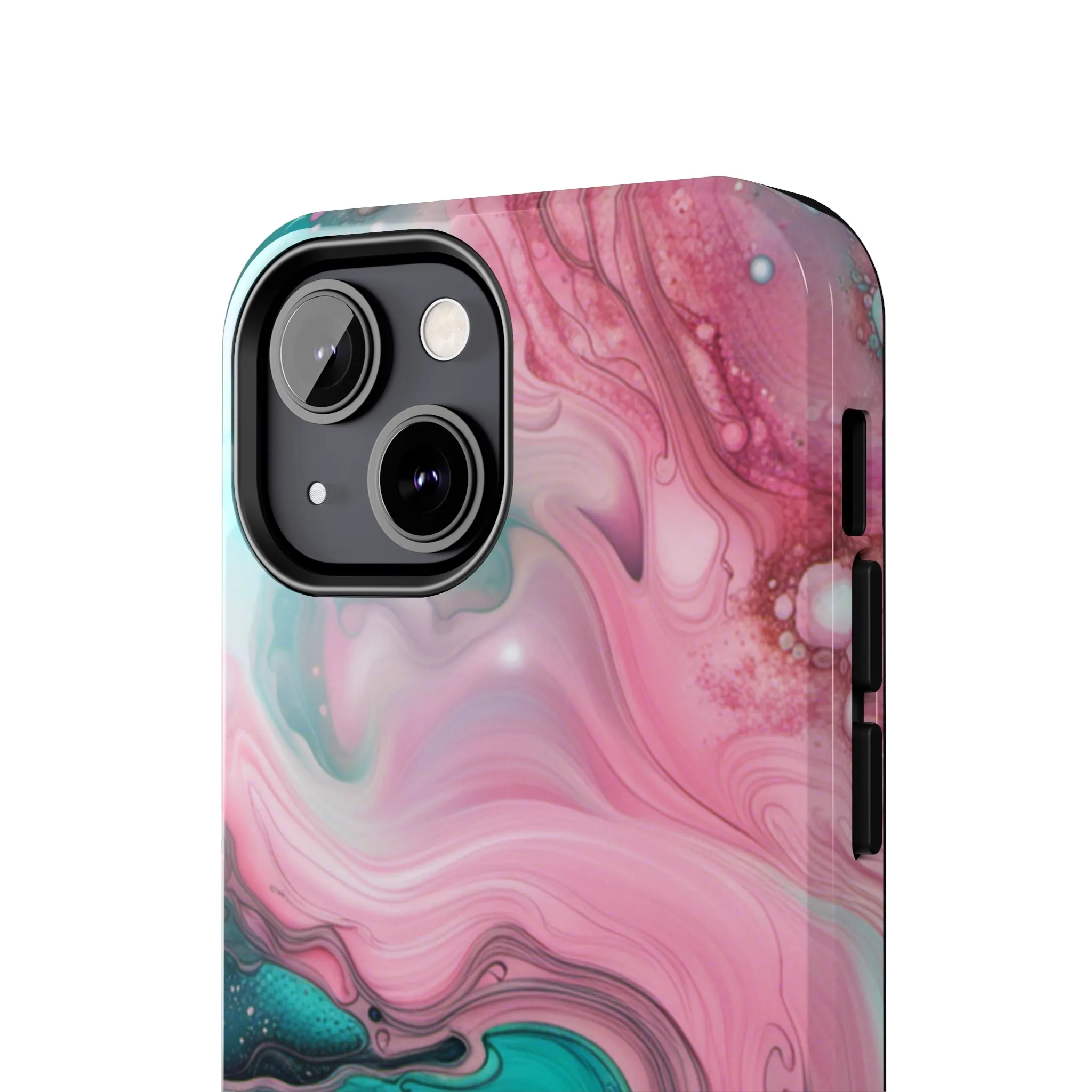 Pink and Teal Alcohol Ink Pattern Design Phone Case compatible with a large variety of iPhone models, Phone Case, Gift