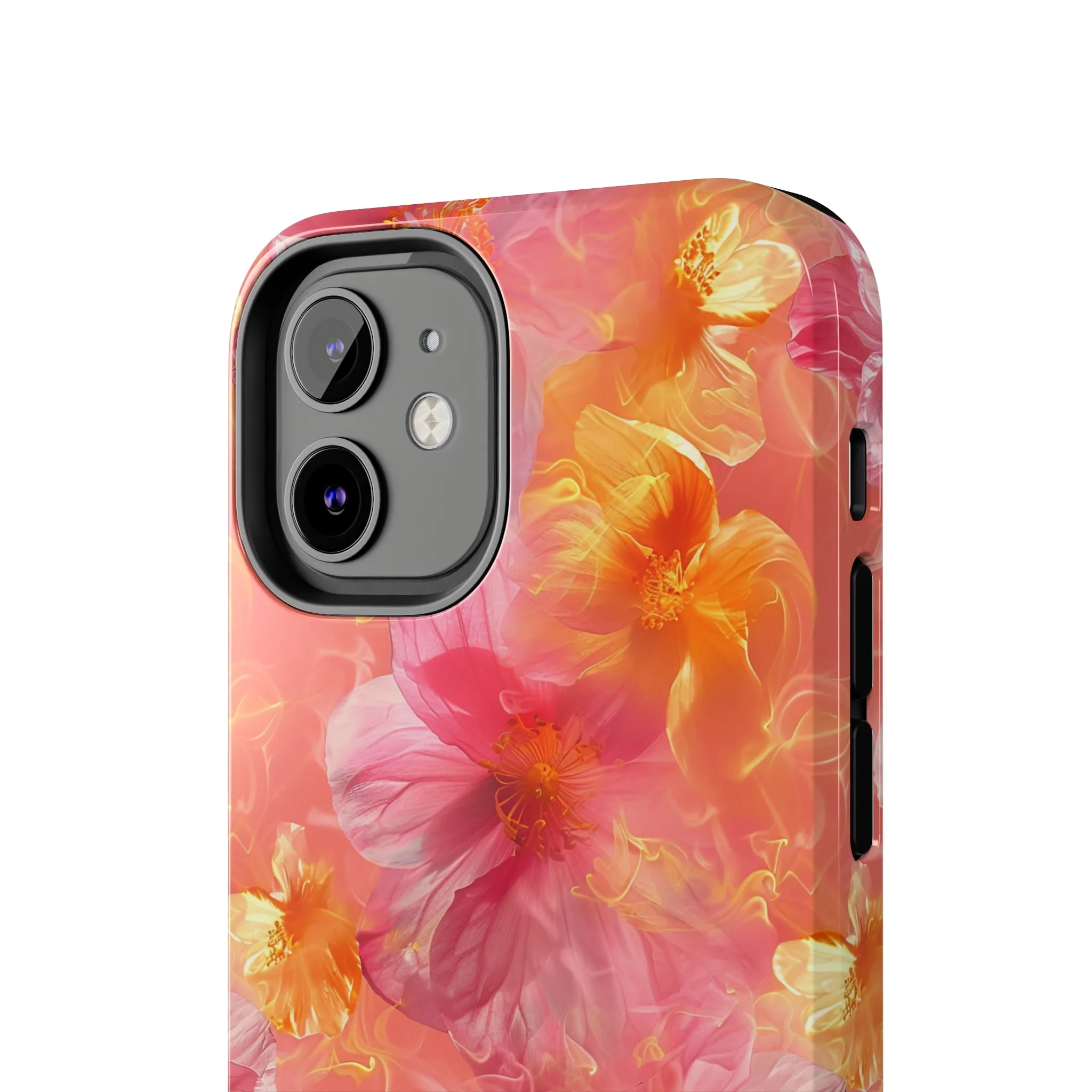 Pink and Yellow Fantasy Floral pattern iPhone Case, Aesthetic Phone Cover, Artsy Floral Design, Protective Phone Cover compatible with a large variety of iPhone models, Phone Case, Gift