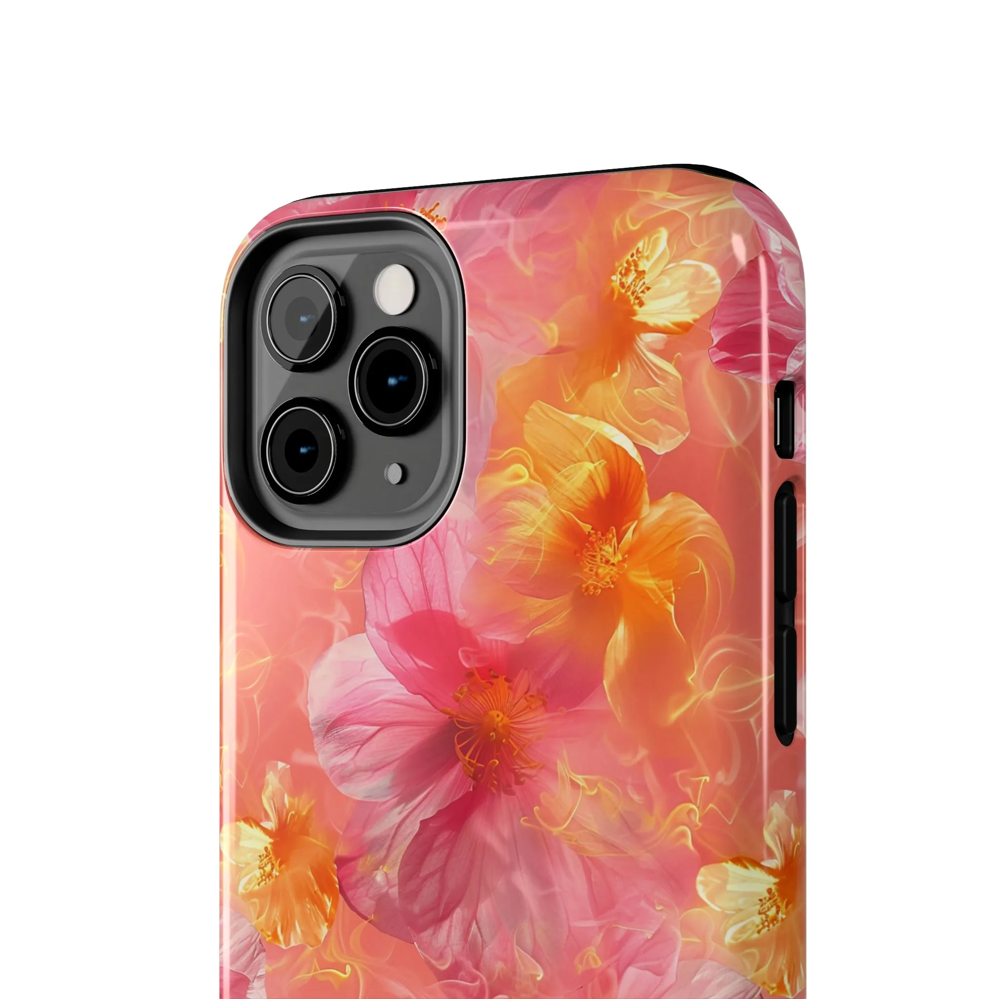 Pink and Yellow Fantasy Floral pattern iPhone Case, Aesthetic Phone Cover, Artsy Floral Design, Protective Phone Cover compatible with a large variety of iPhone models, Phone Case, Gift