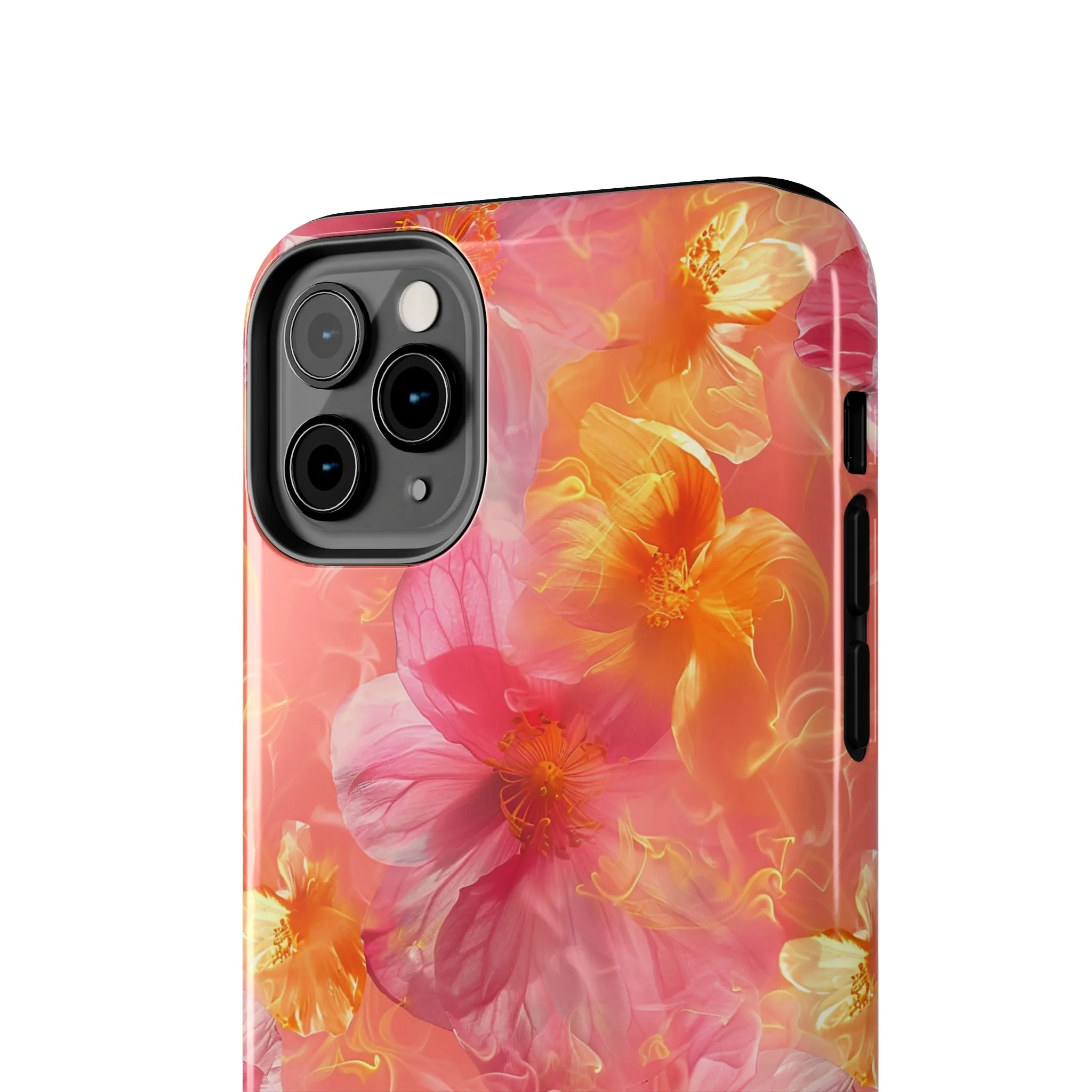 Pink and Yellow Fantasy Floral pattern iPhone Case, Aesthetic Phone Cover, Artsy Floral Design, Protective Phone Cover compatible with a large variety of iPhone models, Phone Case, Gift