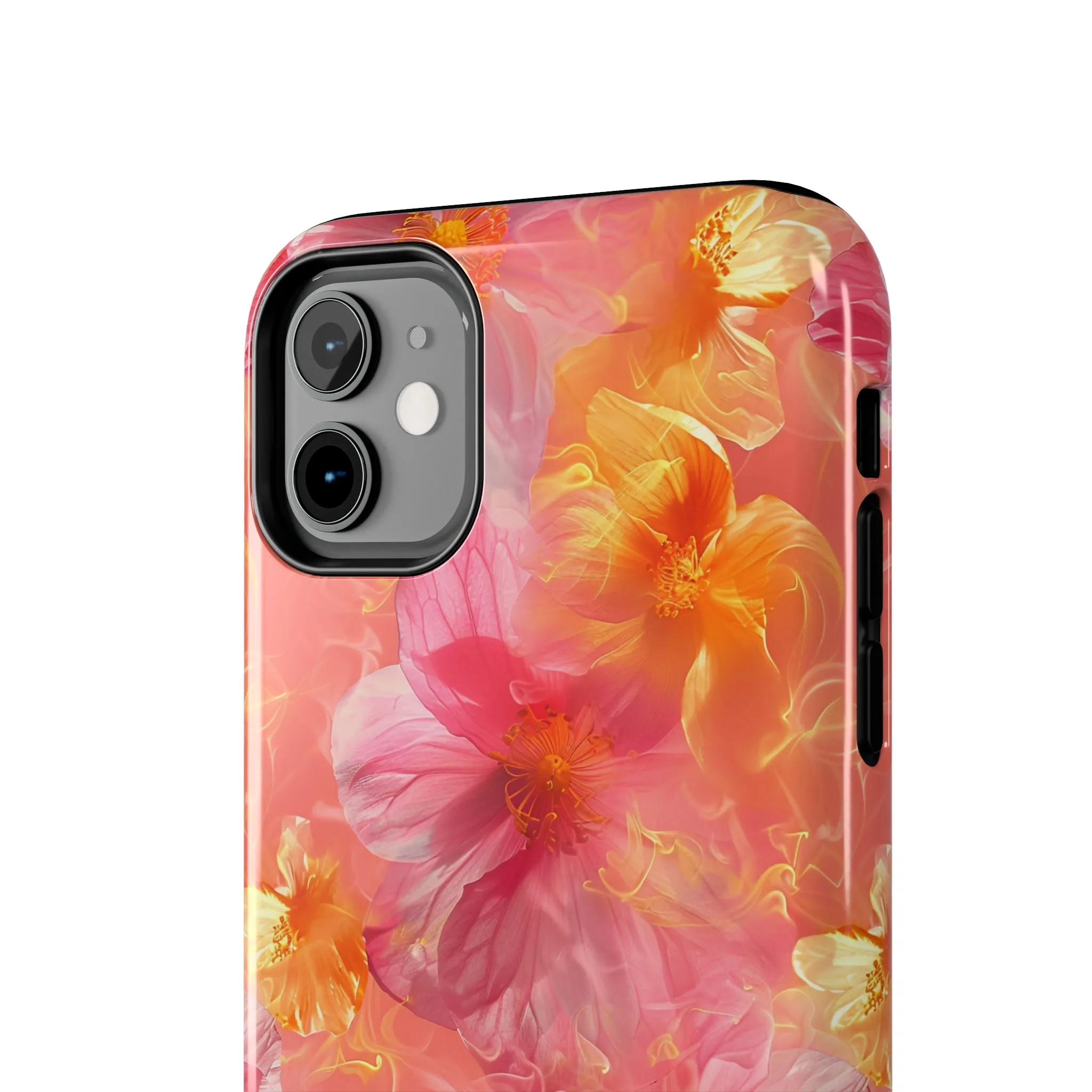 Pink and Yellow Fantasy Floral pattern iPhone Case, Aesthetic Phone Cover, Artsy Floral Design, Protective Phone Cover compatible with a large variety of iPhone models, Phone Case, Gift