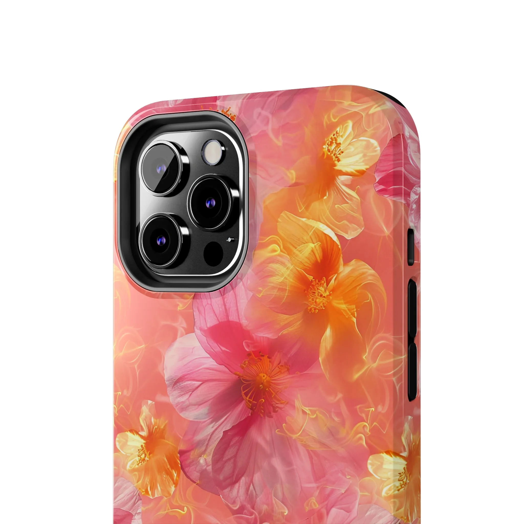 Pink and Yellow Fantasy Floral pattern iPhone Case, Aesthetic Phone Cover, Artsy Floral Design, Protective Phone Cover compatible with a large variety of iPhone models, Phone Case, Gift