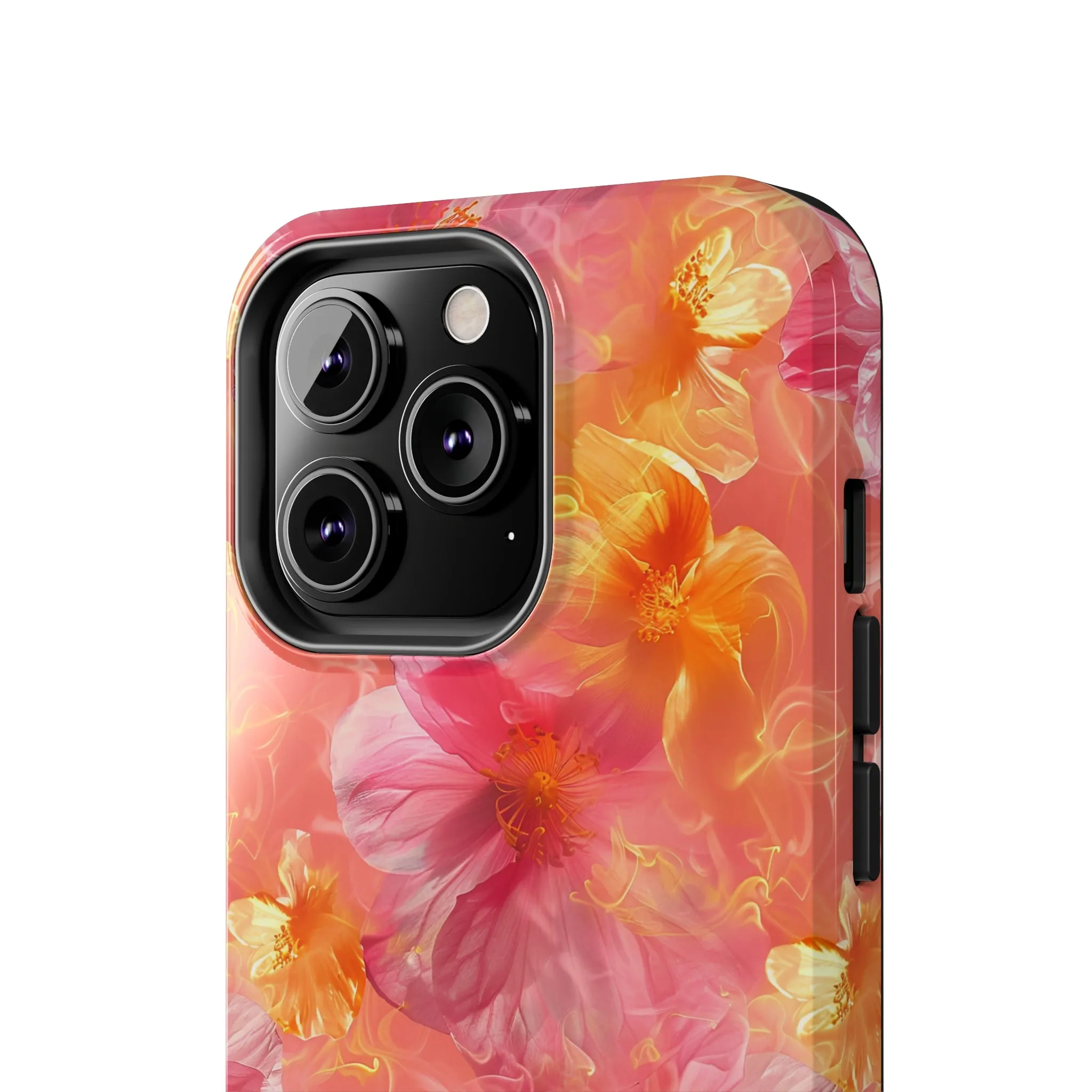 Pink and Yellow Fantasy Floral pattern iPhone Case, Aesthetic Phone Cover, Artsy Floral Design, Protective Phone Cover compatible with a large variety of iPhone models, Phone Case, Gift