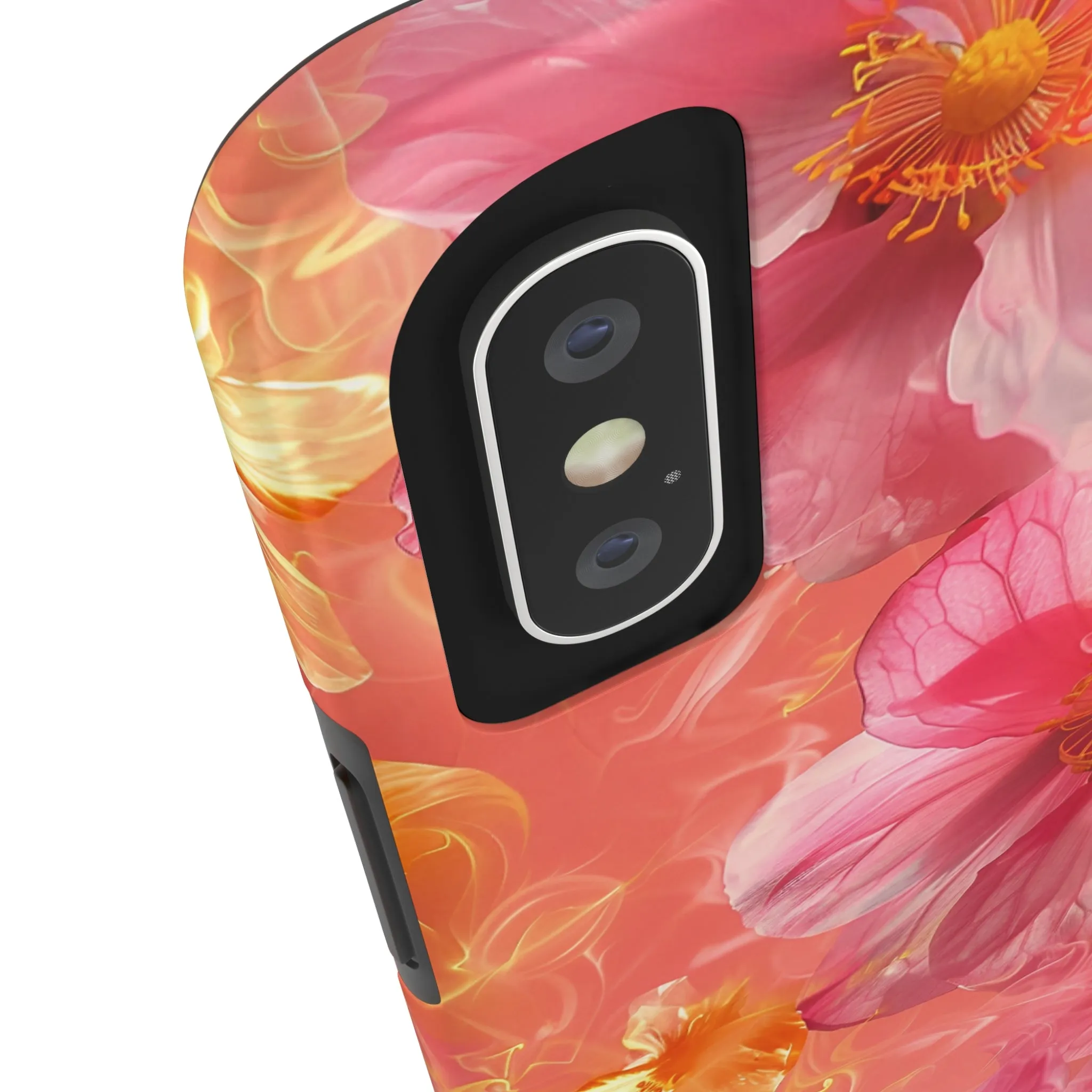 Pink and Yellow Fantasy Floral pattern iPhone Case, Aesthetic Phone Cover, Artsy Floral Design, Protective Phone Cover compatible with a large variety of iPhone models, Phone Case, Gift