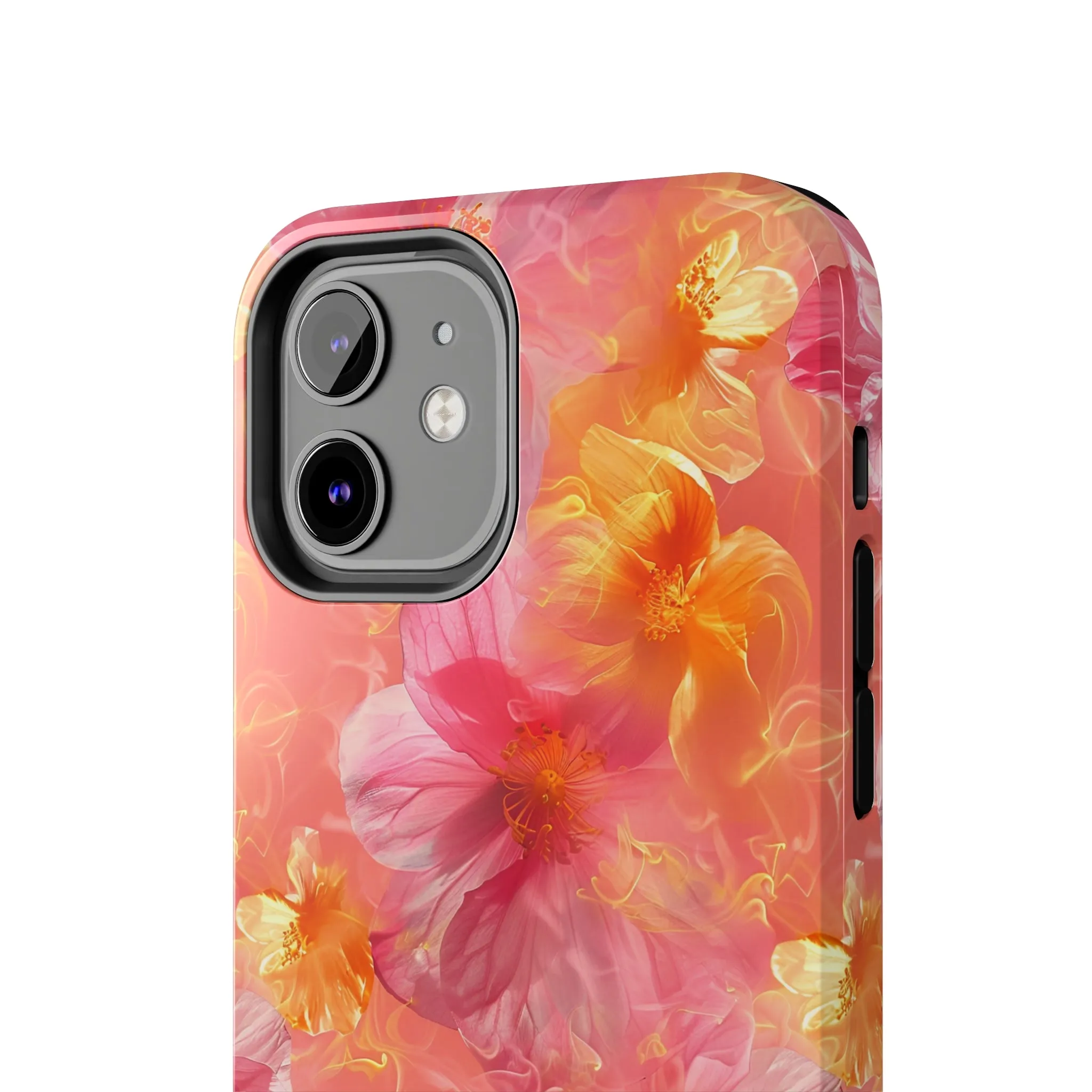 Pink and Yellow Fantasy Floral pattern iPhone Case, Aesthetic Phone Cover, Artsy Floral Design, Protective Phone Cover compatible with a large variety of iPhone models, Phone Case, Gift