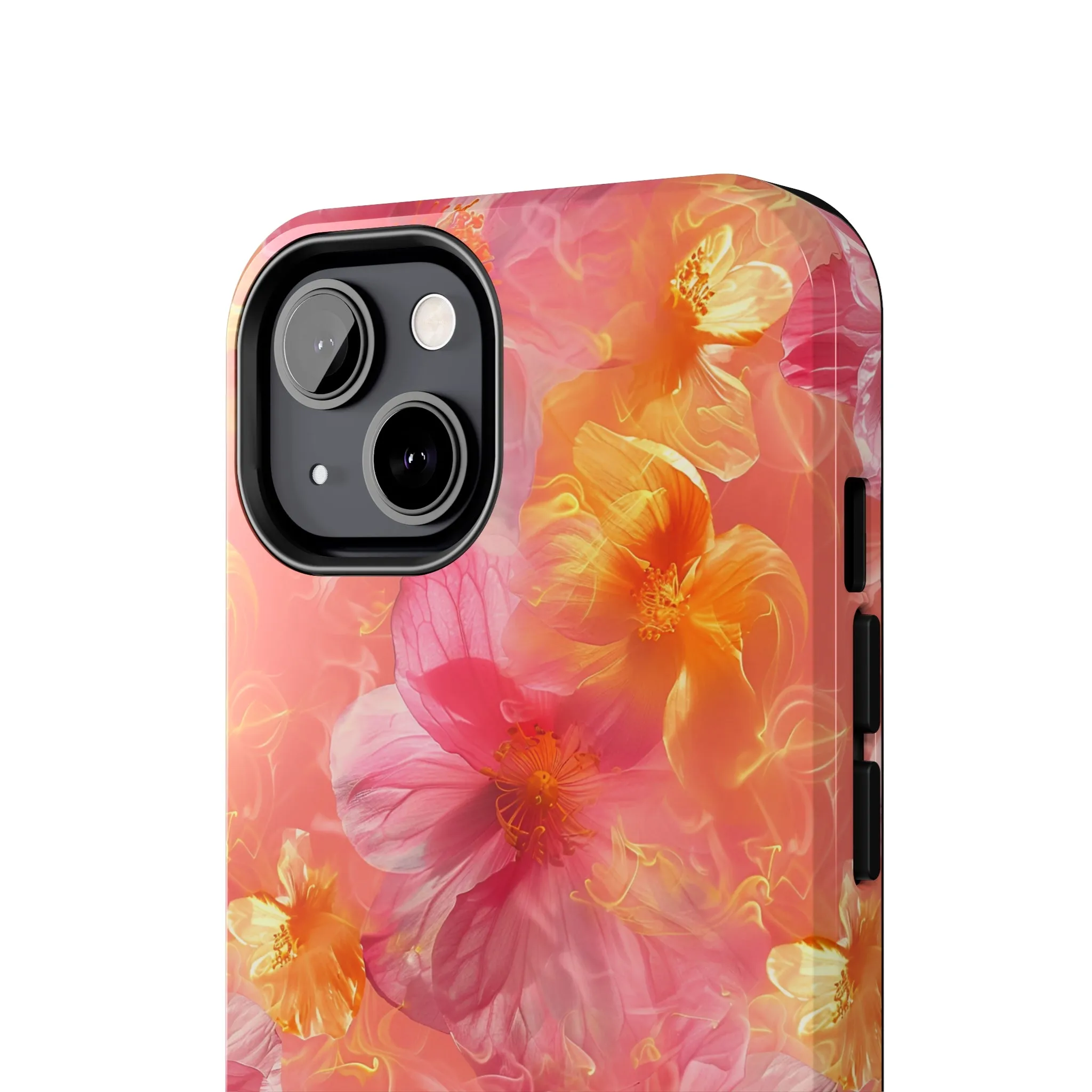 Pink and Yellow Fantasy Floral pattern iPhone Case, Aesthetic Phone Cover, Artsy Floral Design, Protective Phone Cover compatible with a large variety of iPhone models, Phone Case, Gift