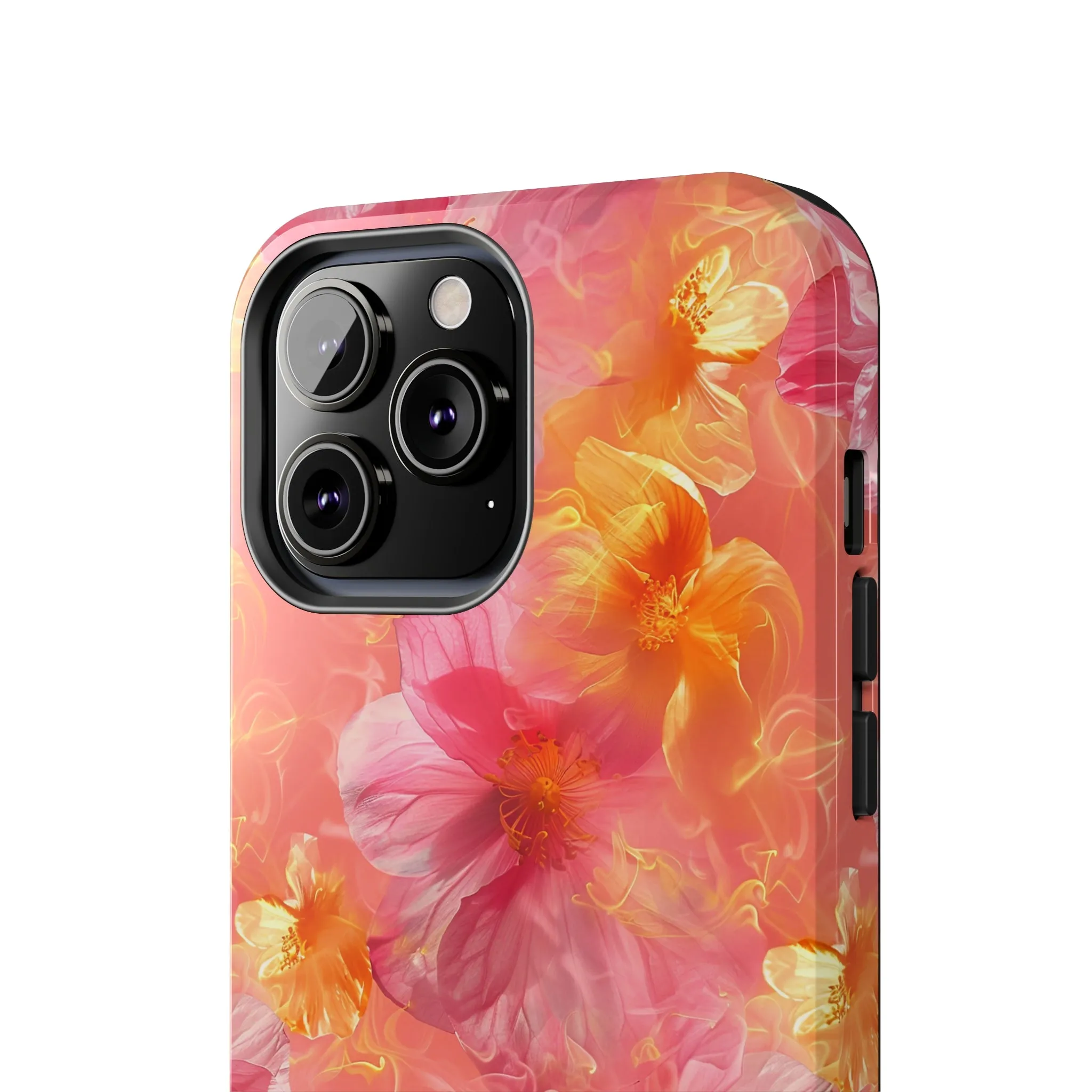 Pink and Yellow Fantasy Floral pattern iPhone Case, Aesthetic Phone Cover, Artsy Floral Design, Protective Phone Cover compatible with a large variety of iPhone models, Phone Case, Gift