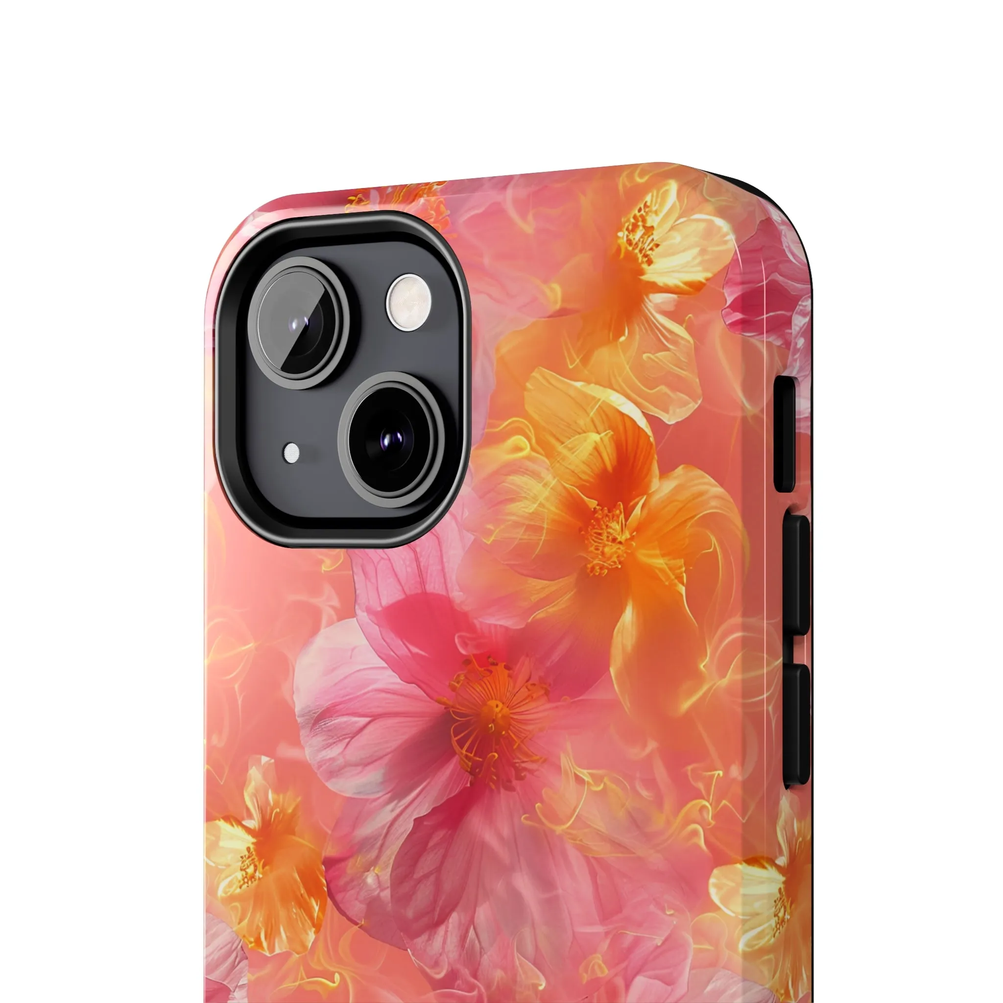 Pink and Yellow Fantasy Floral pattern iPhone Case, Aesthetic Phone Cover, Artsy Floral Design, Protective Phone Cover compatible with a large variety of iPhone models, Phone Case, Gift