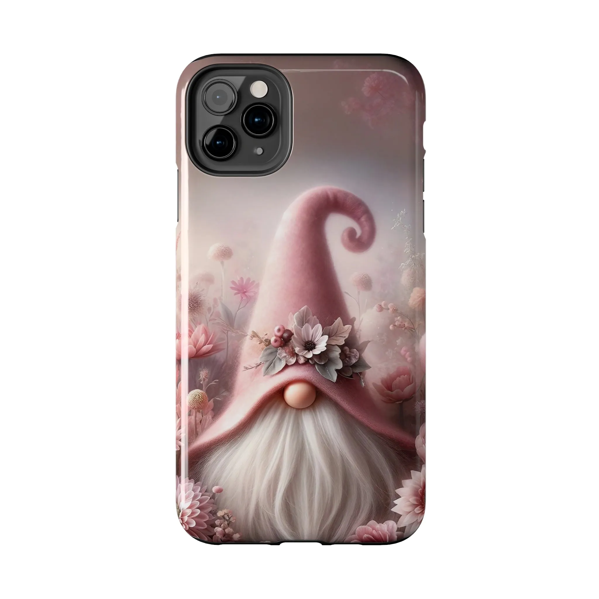 Pink Floral Fantasy Gnome Design Phone Case- Lightweight, Impact Resistant Cover for iPhone 6, 6s, 12, 13, 14, 15