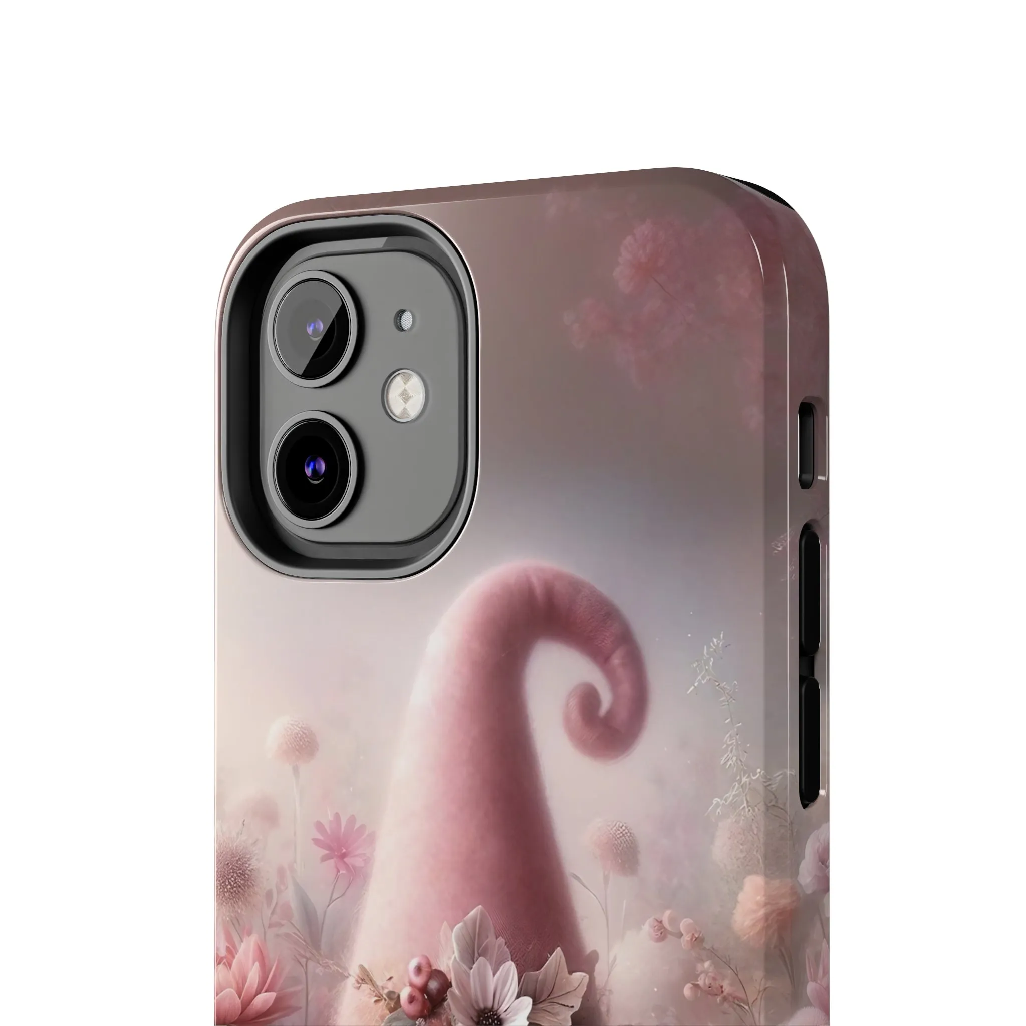 Pink Floral Fantasy Gnome Design Phone Case- Lightweight, Impact Resistant Cover for iPhone 6, 6s, 12, 13, 14, 15