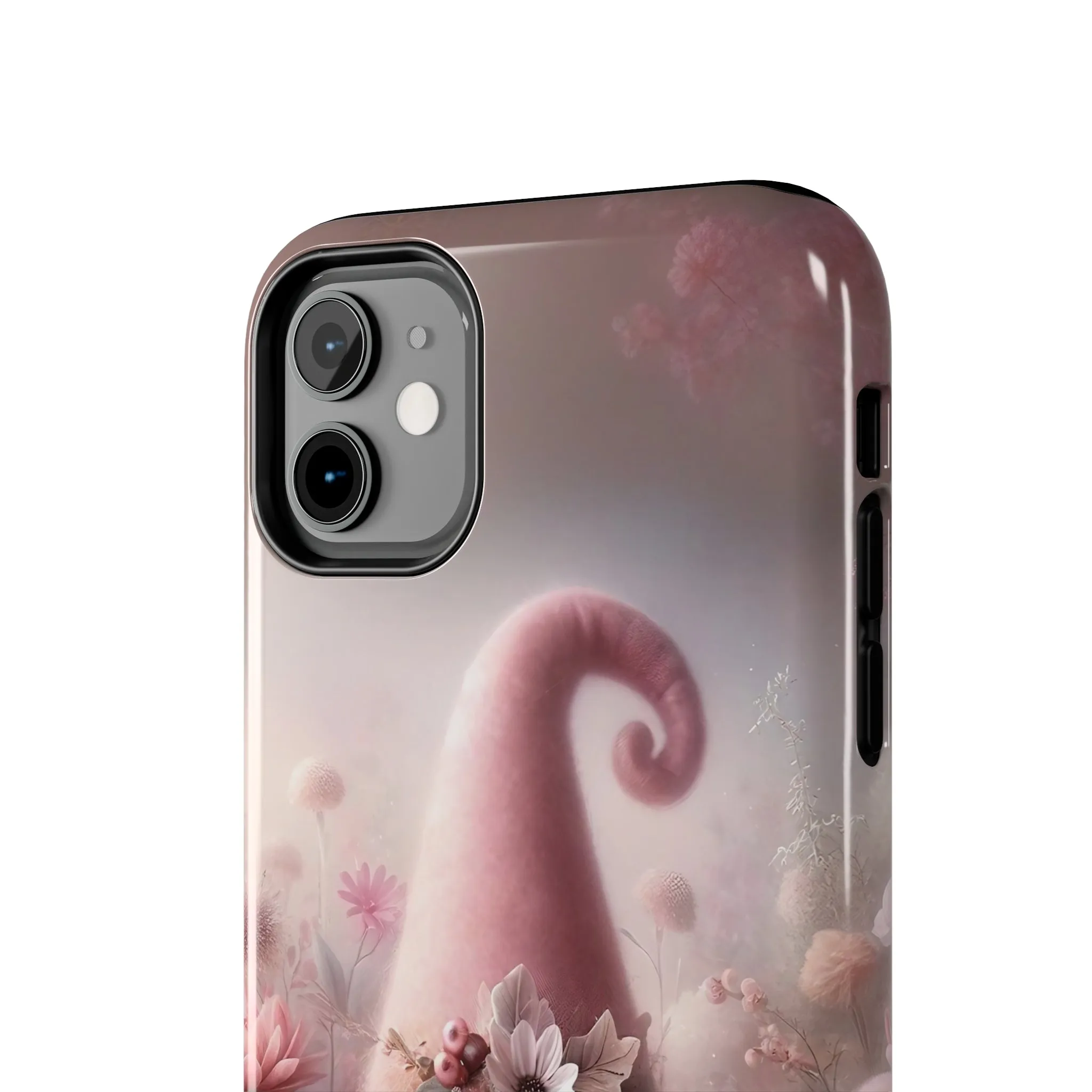 Pink Floral Fantasy Gnome Design Phone Case- Lightweight, Impact Resistant Cover for iPhone 6, 6s, 12, 13, 14, 15