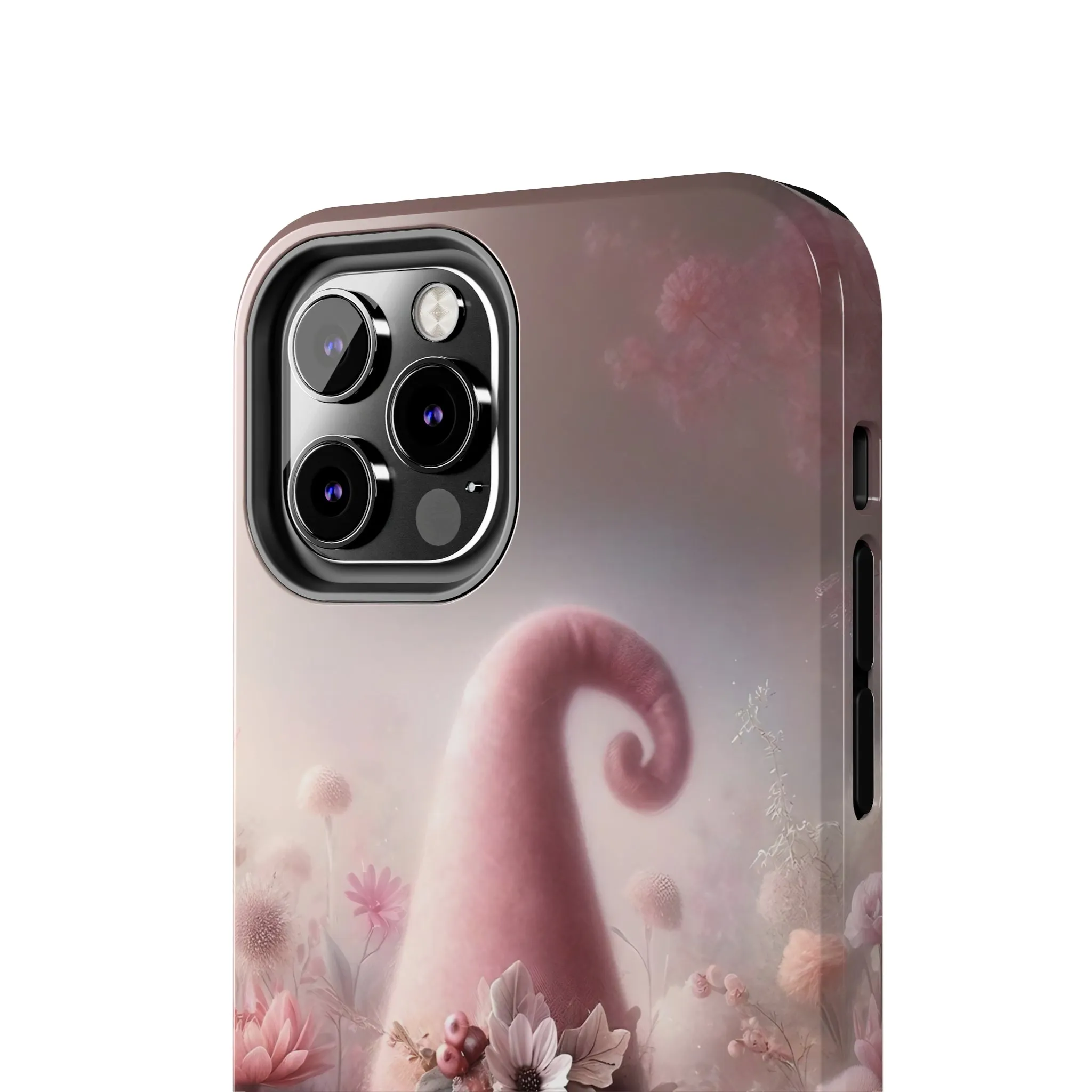 Pink Floral Fantasy Gnome Design Phone Case- Lightweight, Impact Resistant Cover for iPhone 6, 6s, 12, 13, 14, 15