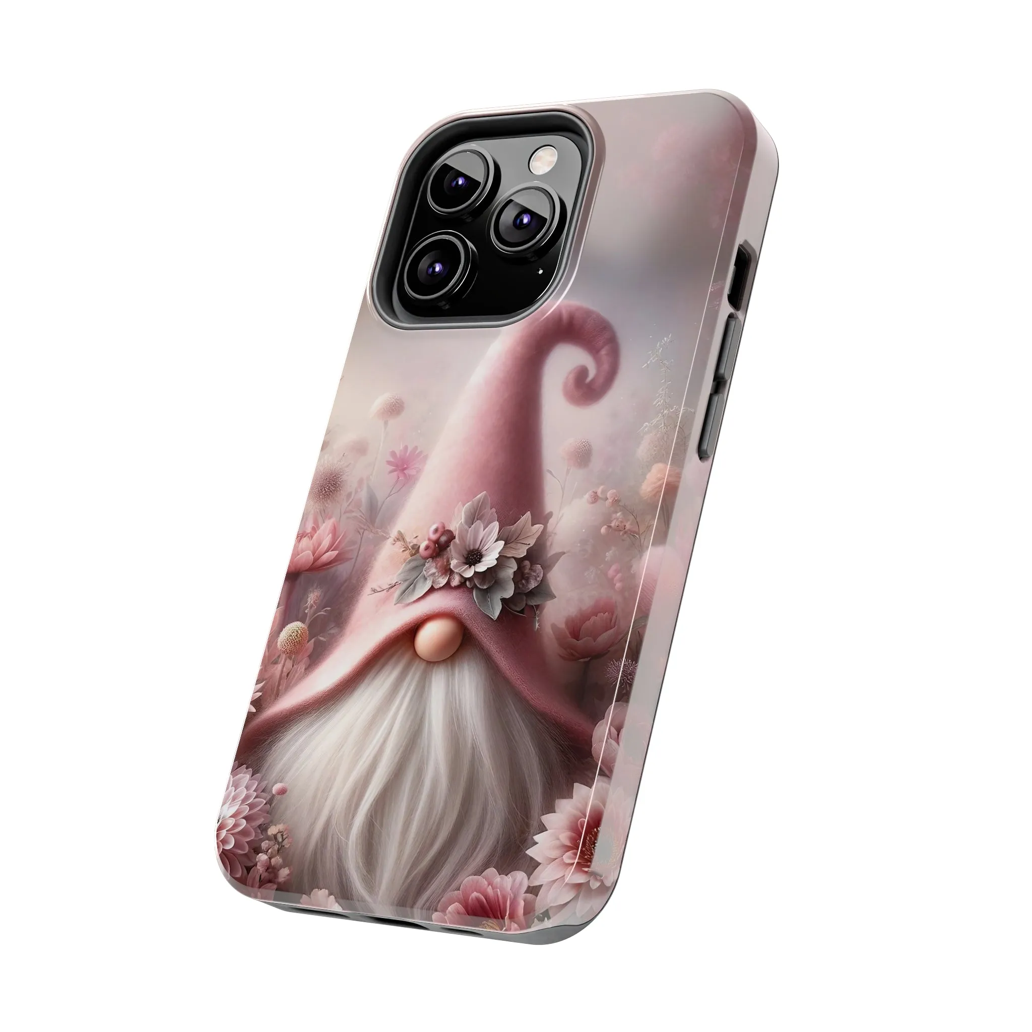 Pink Floral Fantasy Gnome Design Phone Case- Lightweight, Impact Resistant Cover for iPhone 6, 6s, 12, 13, 14, 15