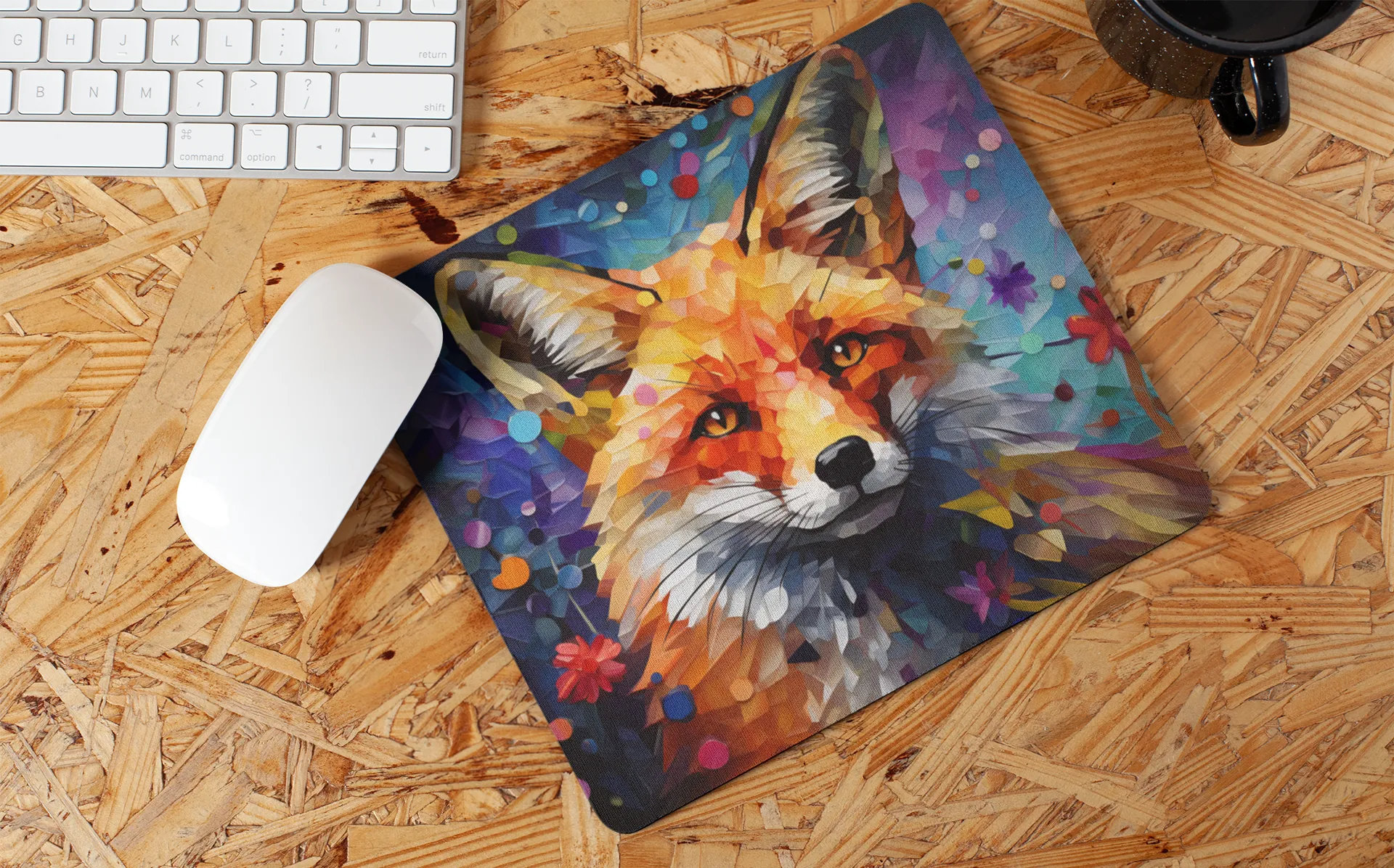 "Abstract Fox Art" Mouse Pad