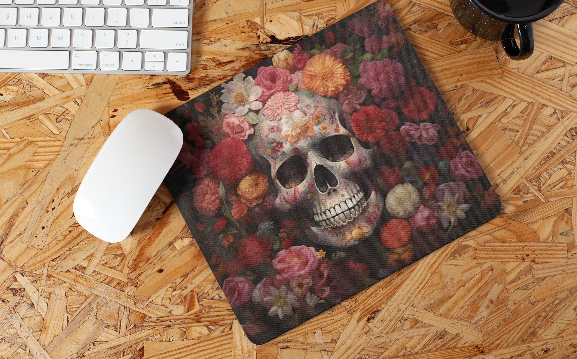 "Floral Skull Art" Mouse Pads