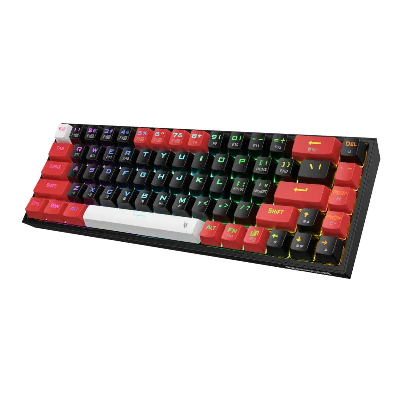 Redragon Castor Pro 68Key Wireless Red|Black|White Keycap Bluetooth Rgb Red Switch - Black|Red