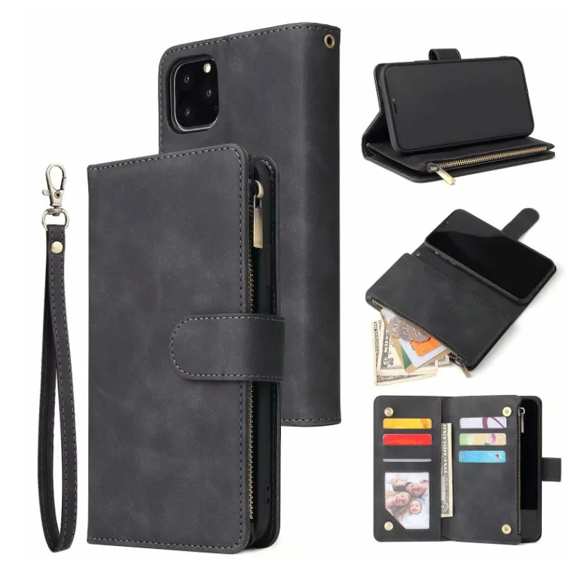 Retro Frosted Leather Wallet Case