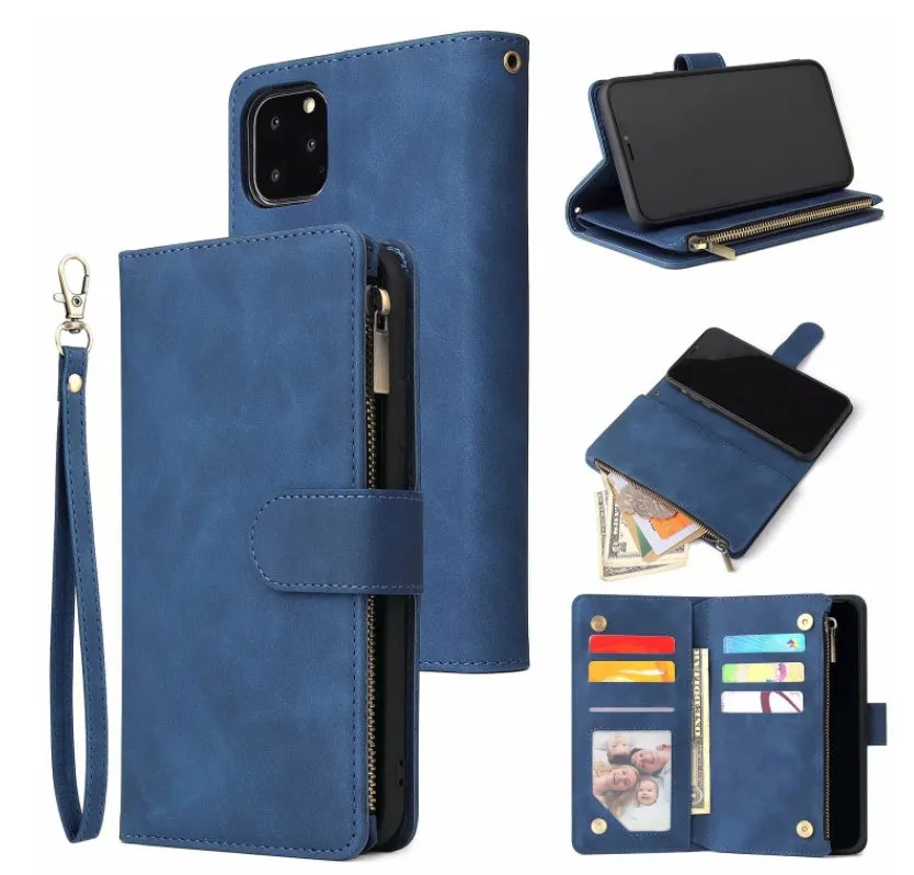 Retro Frosted Leather Wallet Case