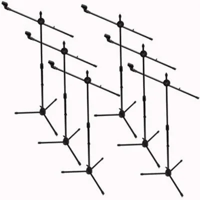 SA-Mic5 - (6 Pack) Dual Tripod Microphone Stands and 5 Clips