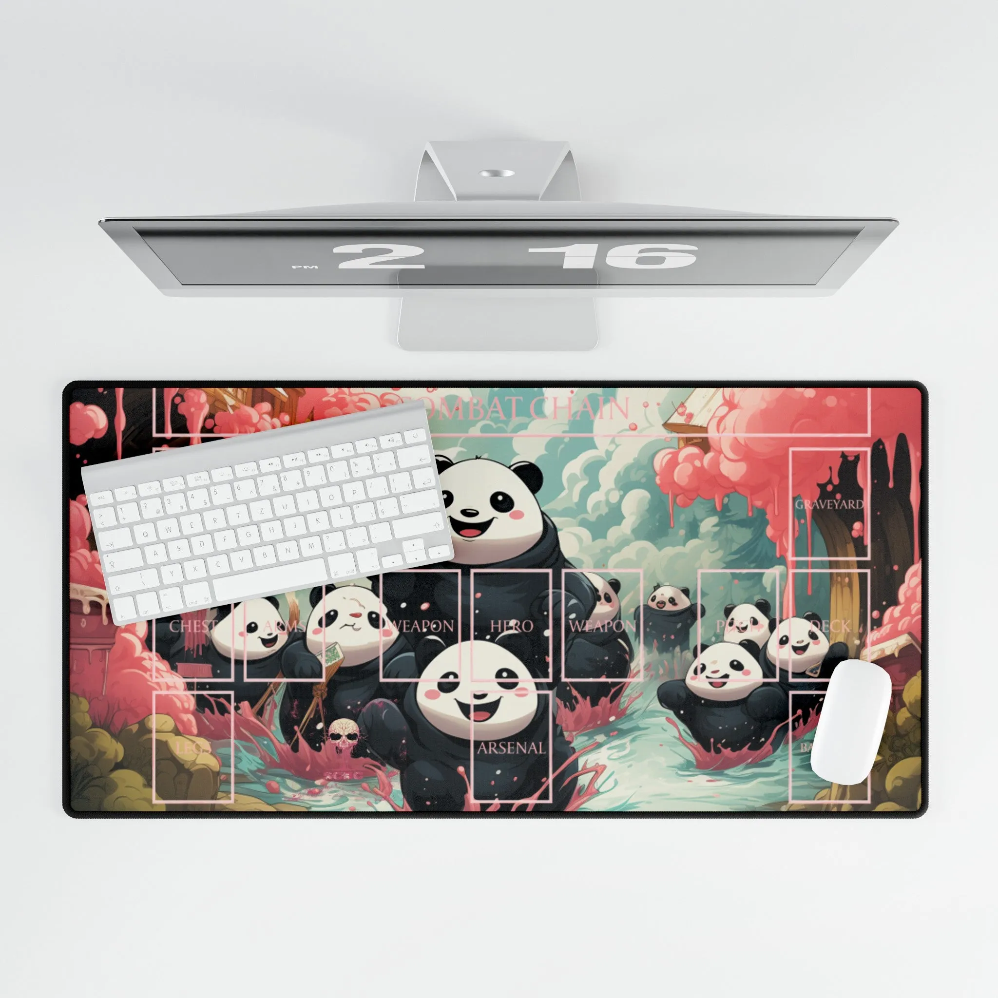 SCBC: "River Pandas" Play Mat. Flesh & Blood. Card Game. Brute. Cards. Fun. Play Mat. Birthday Gift. Gift For Nerds.