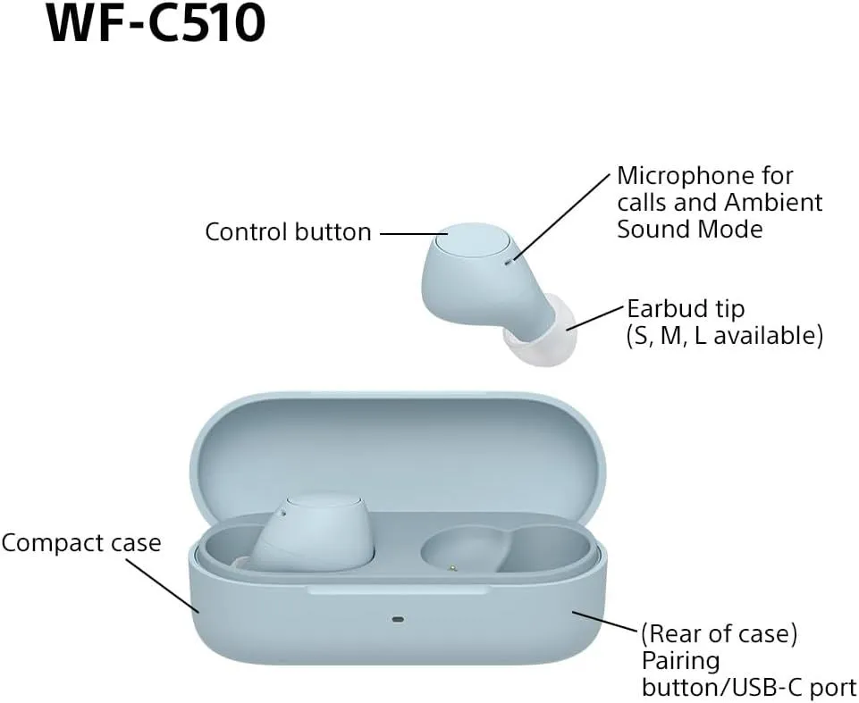 Sony WF-C510 Wireless Bluetooth Earbuds Blue - WF-C510/LC