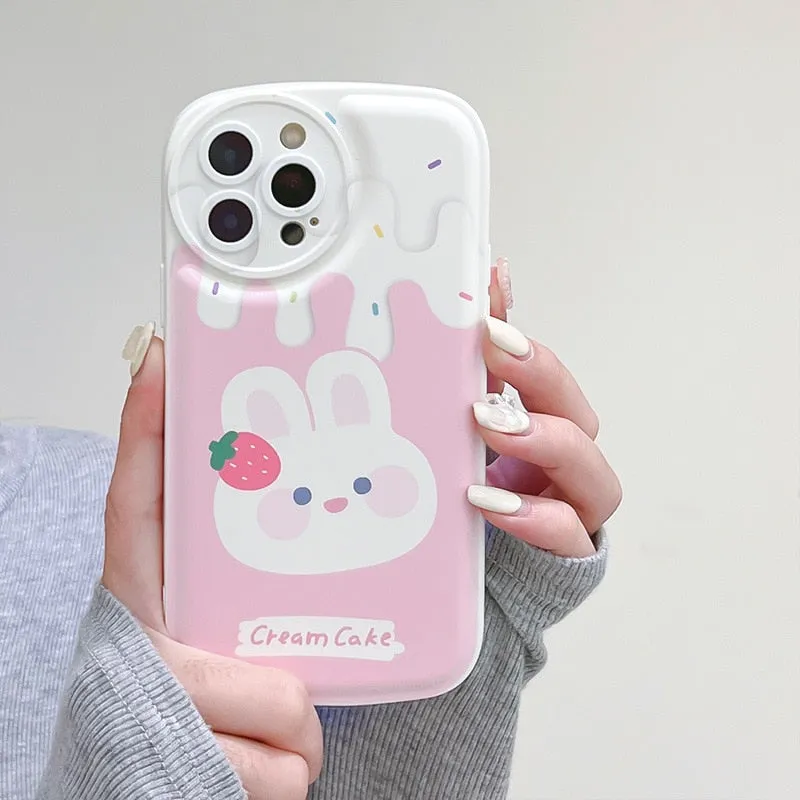 Strawberry Ice Cream Bunny iPhone Case