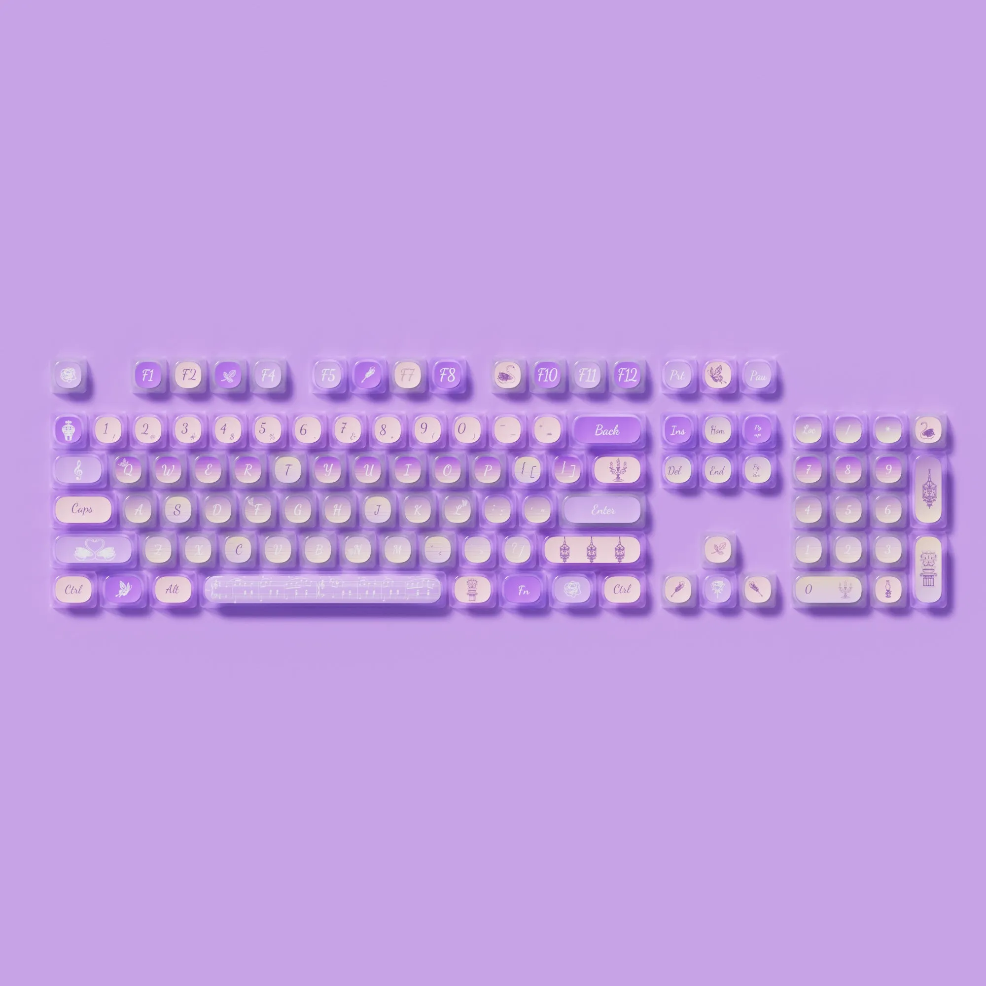 Swan Sonata Pudding Keycap Set (140-key)