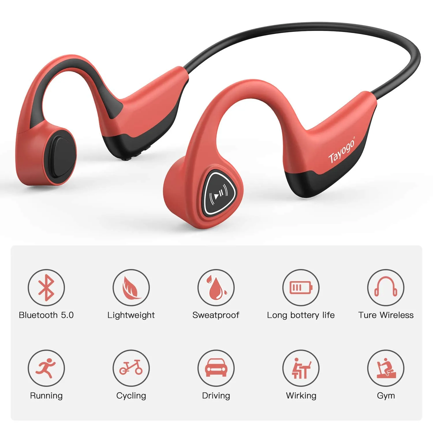 Tayogo S2 Bone Conduction Bluetooth Headphone for Sports