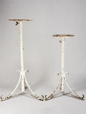 Two adjustable iron pot plant stands - early 20th century