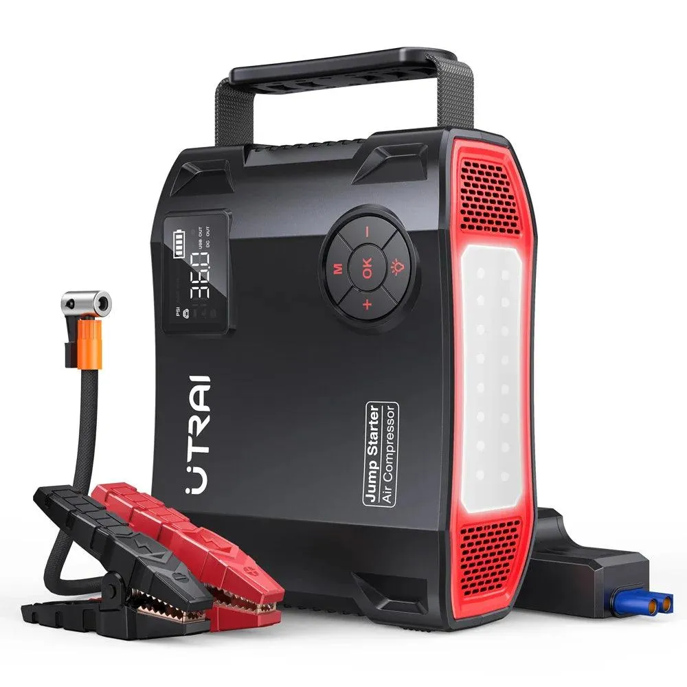 UTRAI 4-in-1 Emergency Air Pump & Jump Starter with LED Flashlight