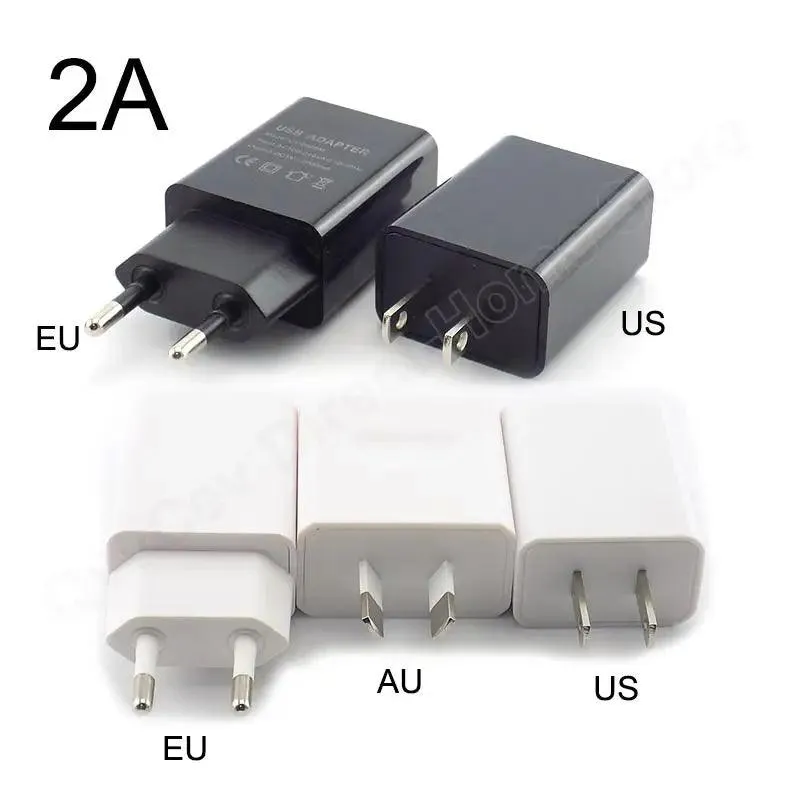 Versatile 5V Travel USB Charger - Compact Wall Adapter for EU/US/AU Plugs with Multiple Output Options