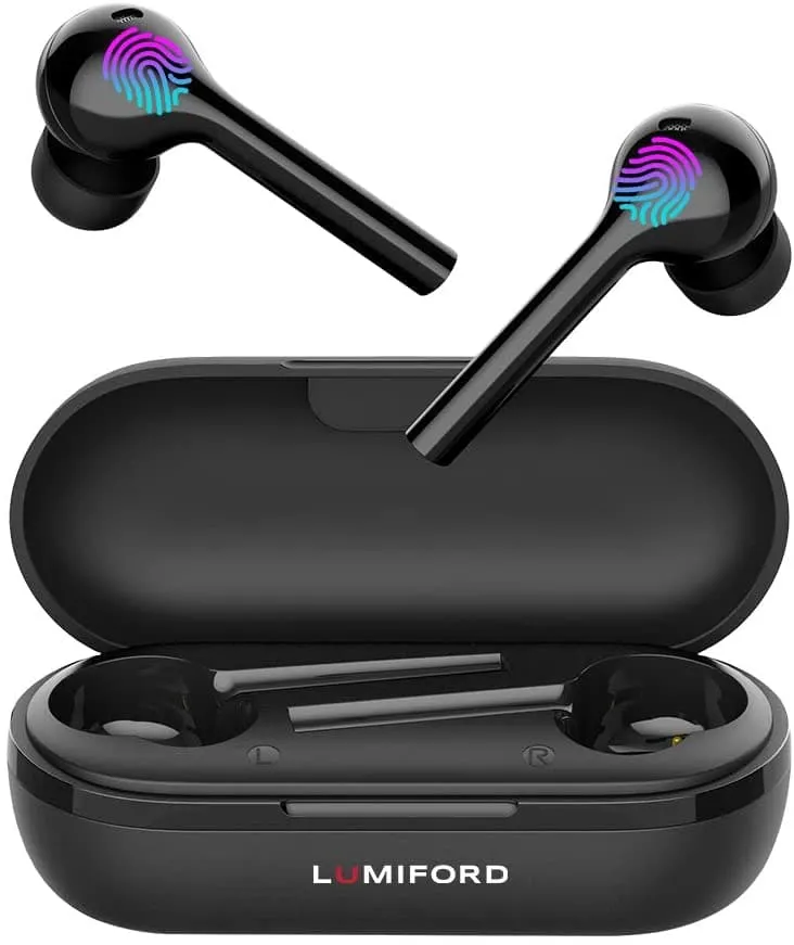 Wireless Water Resistant Bluetooth V5.0 Earbuds with Built-in Mic