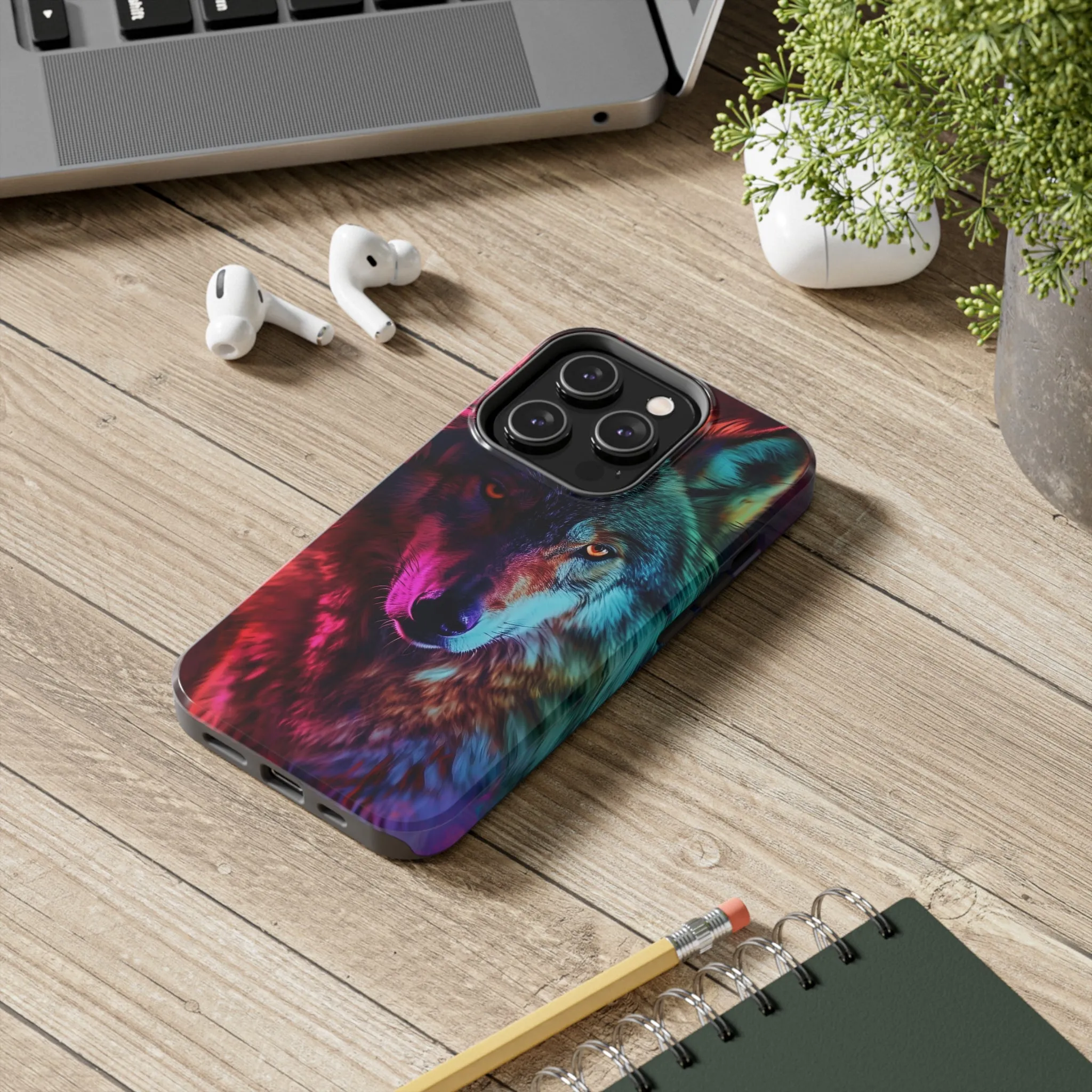 Wolf Digital print Design Tough Phone Case compatible with a large variety of iPhone models, Gift, Phone Case