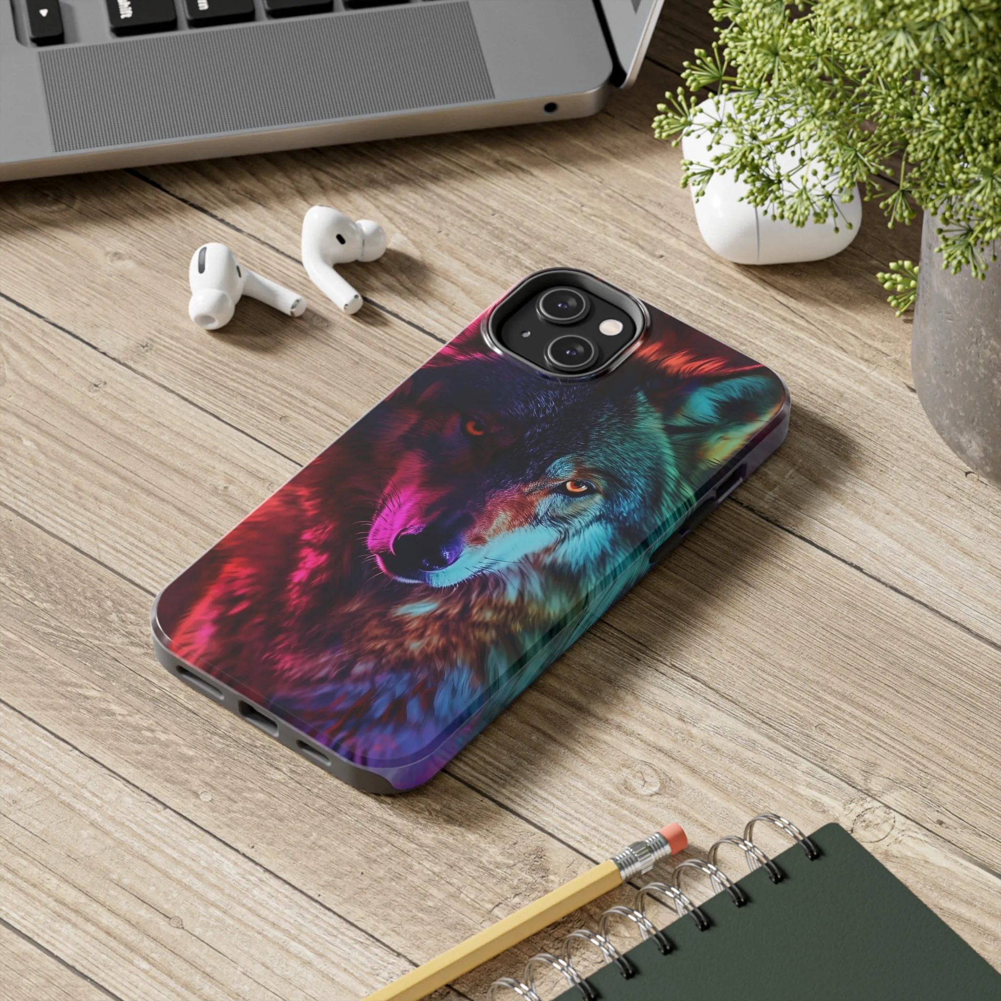 Wolf Digital print Design Tough Phone Case compatible with a large variety of iPhone models, Gift, Phone Case